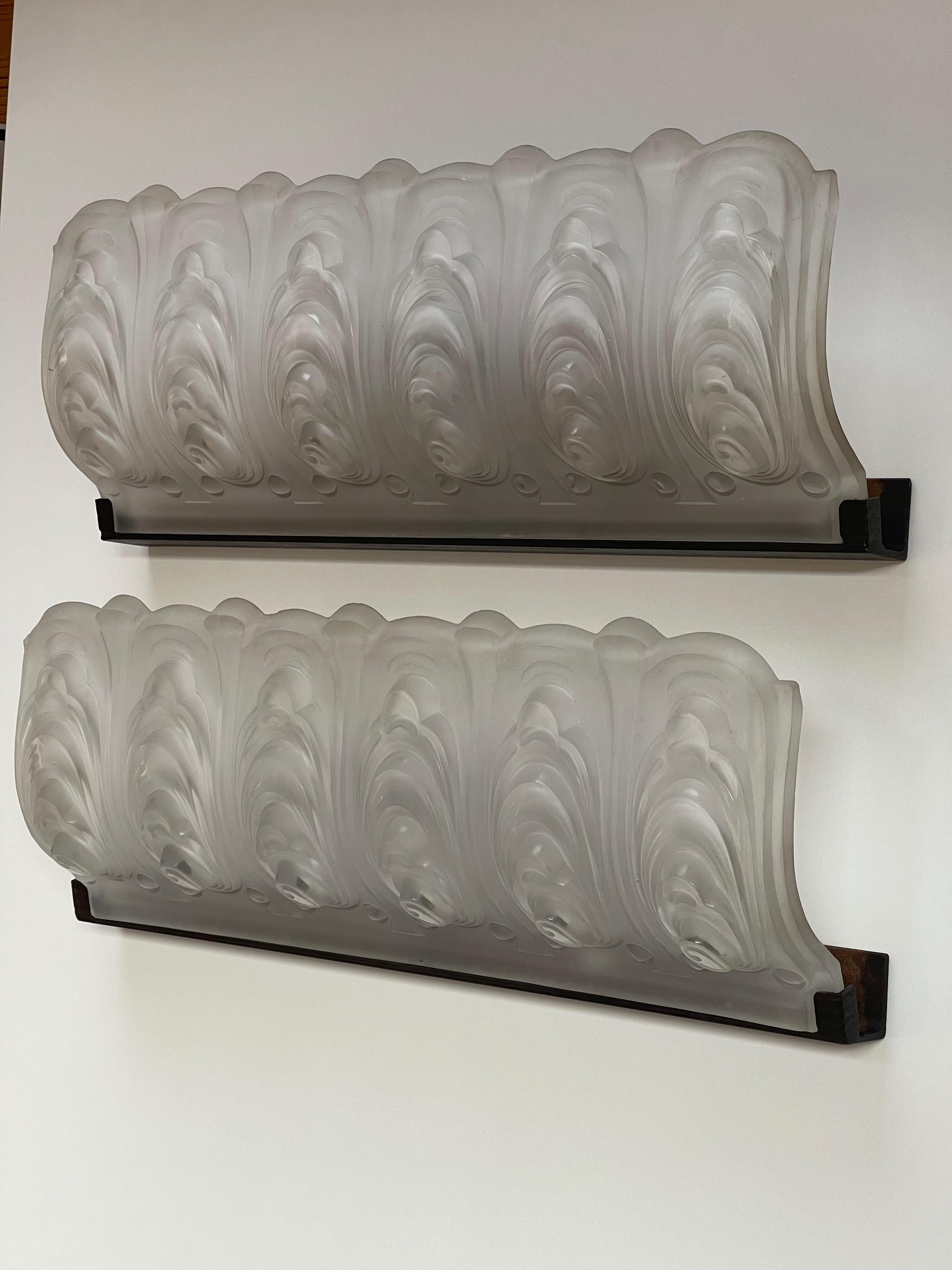 Georges Leleu Large Pair of Art Deco Sconces In Excellent Condition For Sale In NANTES, FR