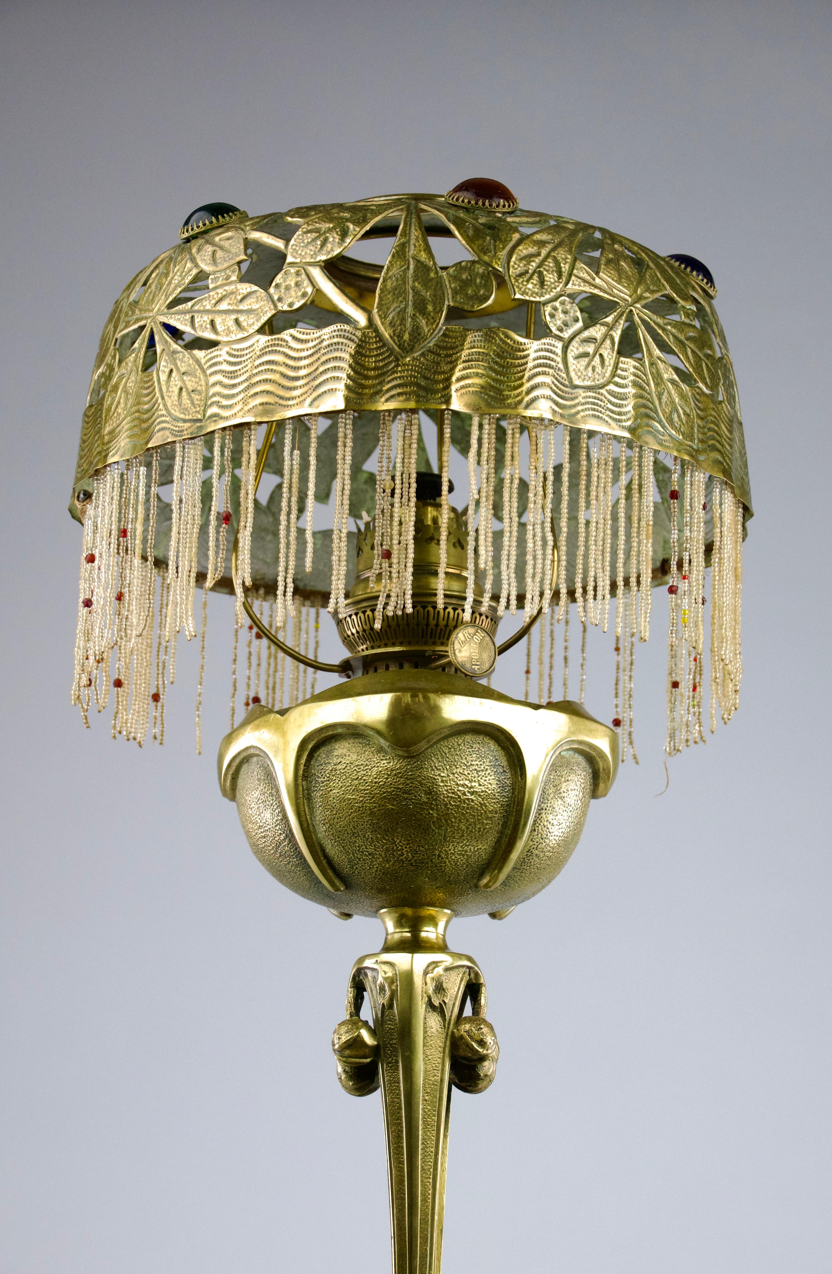Georges Leleu / L.R. Apollon, antike Öllampe, französischer Art nouveau-Stil, 19. Jahrhundert im Zustand „Gut“ im Angebot in PARIS, FR