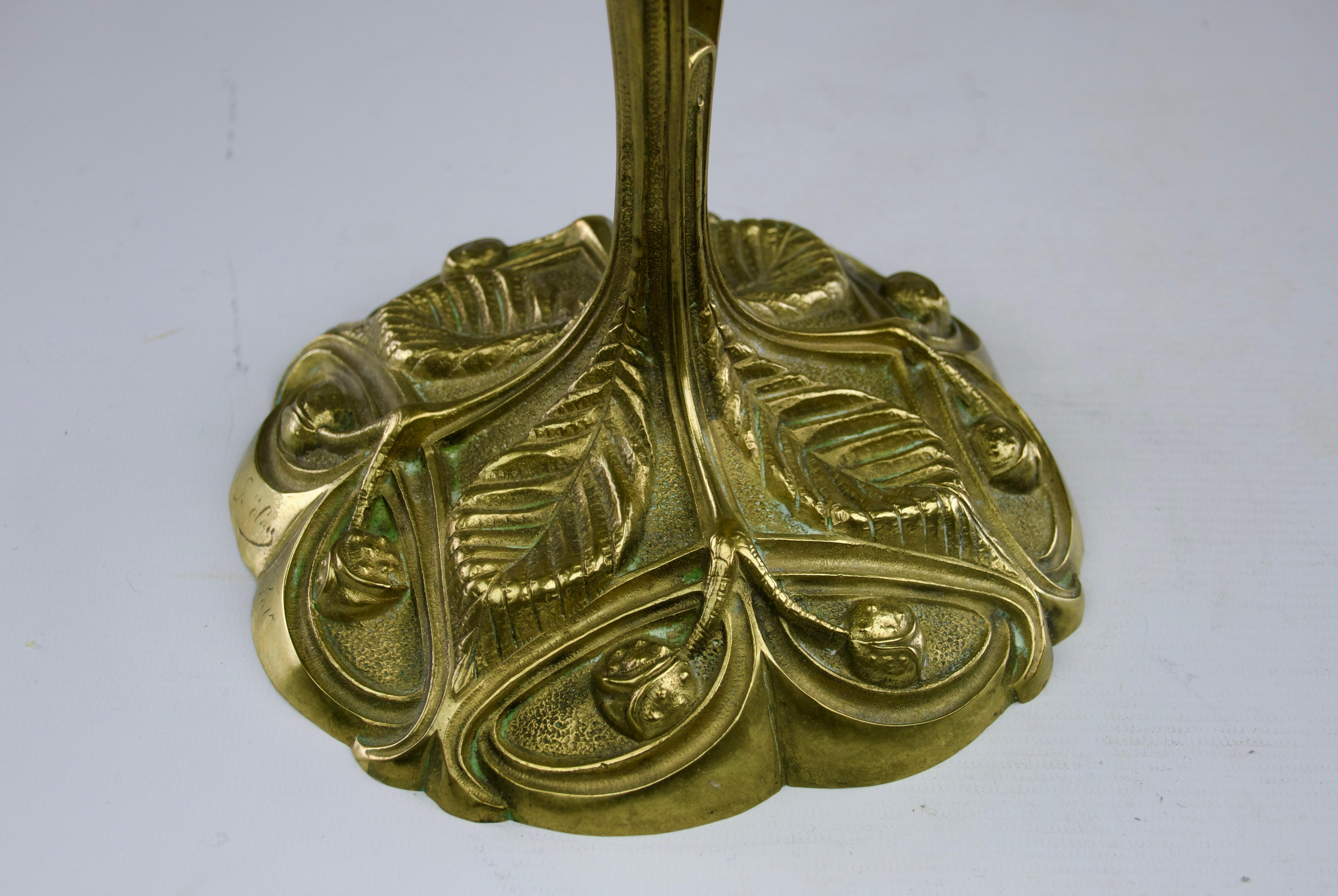 Georges Leleu / L.R. Apollon, Antique Oil Lamp, French Art Nouveau 19th Century For Sale 1