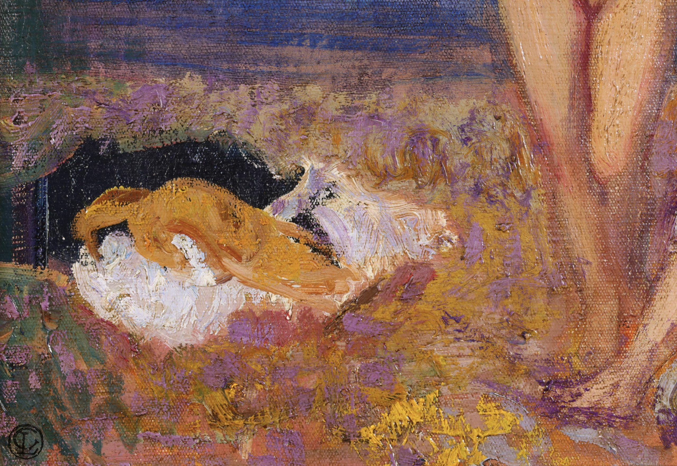 Les Baigneuses - Nudi neo-impressionisti in paesaggi ad olio di Georges Lemmen in vendita 3