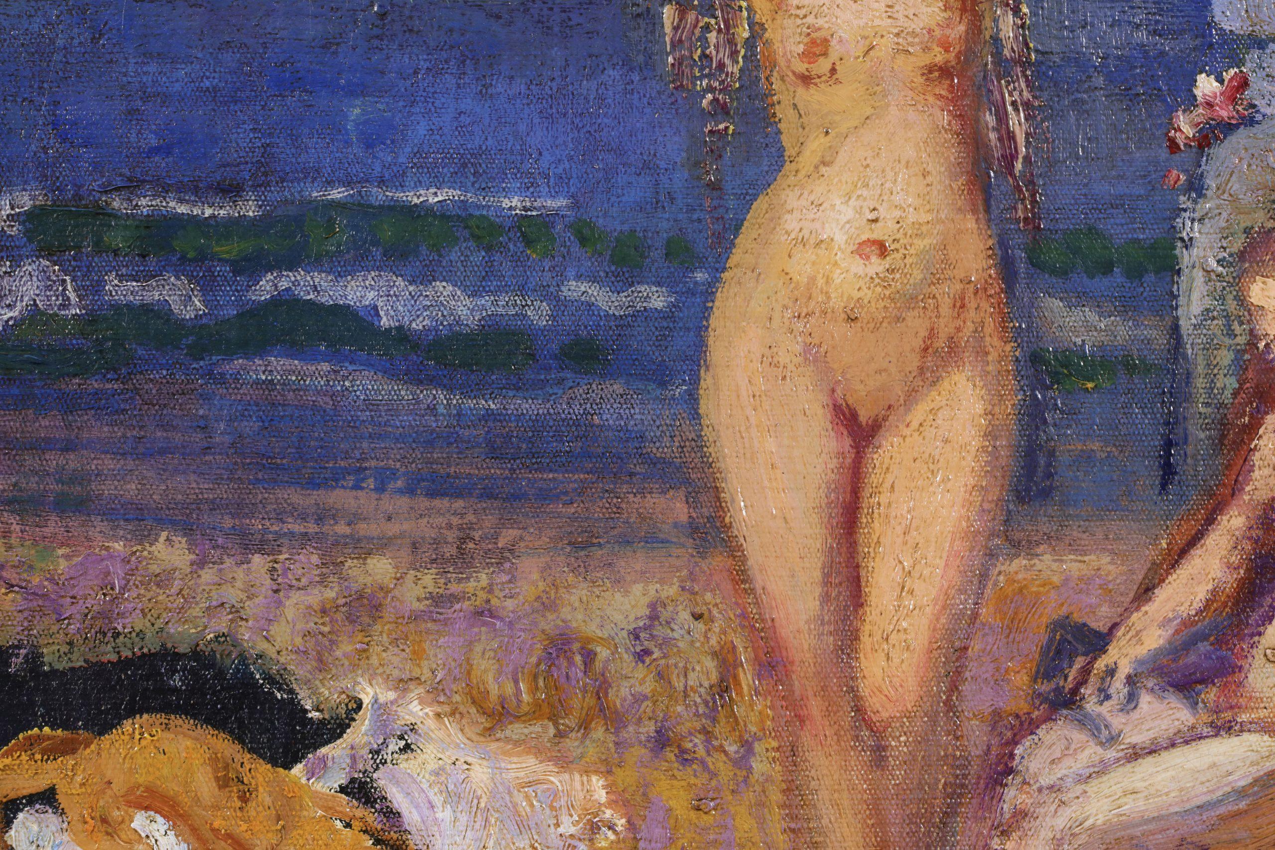 Les Baigneuses - Nudi neo-impressionisti in paesaggi ad olio di Georges Lemmen in vendita 4