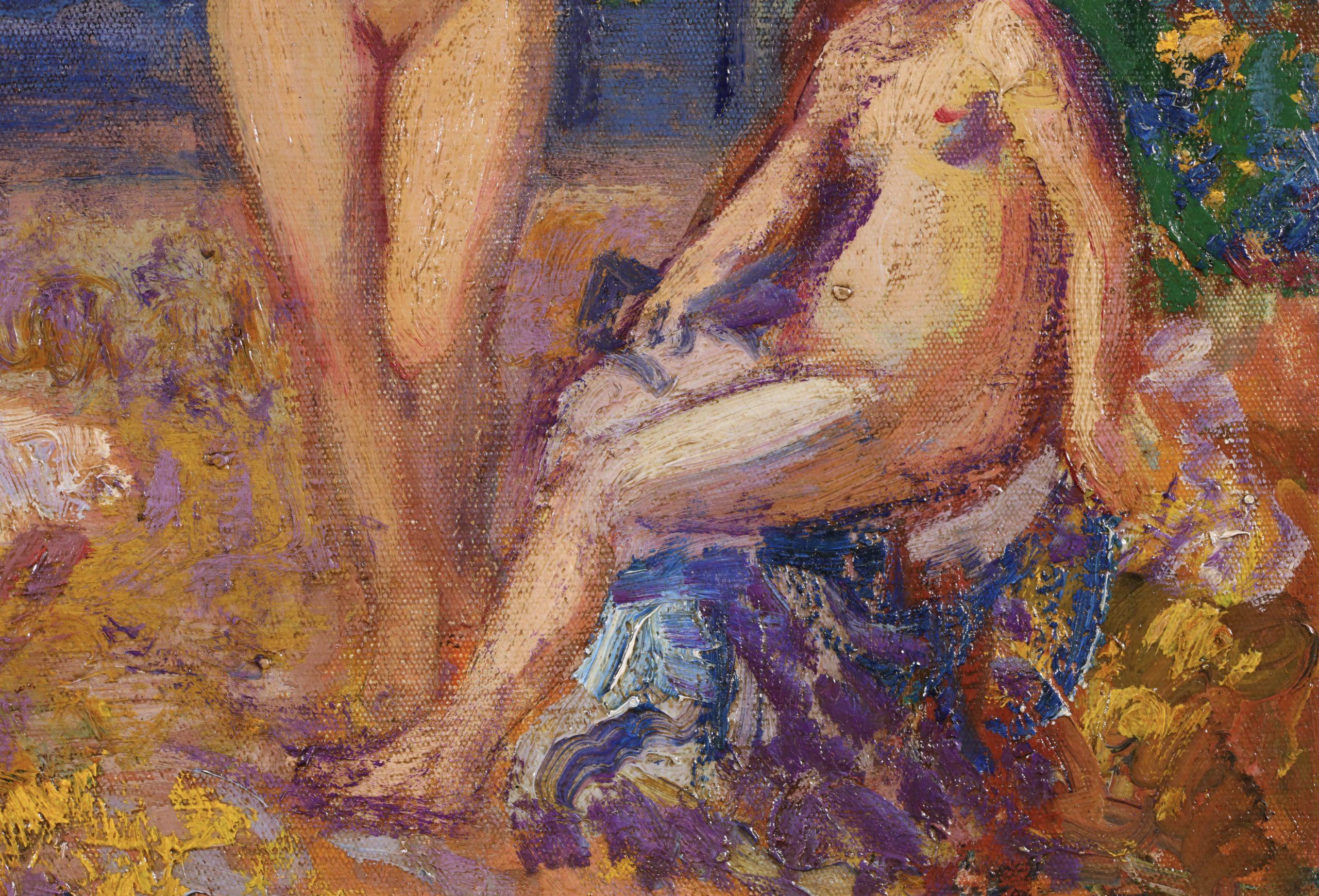 Les Baigneuses - Nudi neo-impressionisti in paesaggi ad olio di Georges Lemmen in vendita 6