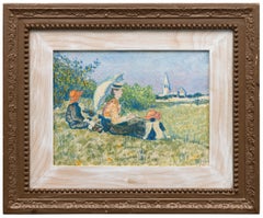 Madame Lemmen y sus hijos en un jardín, 1990