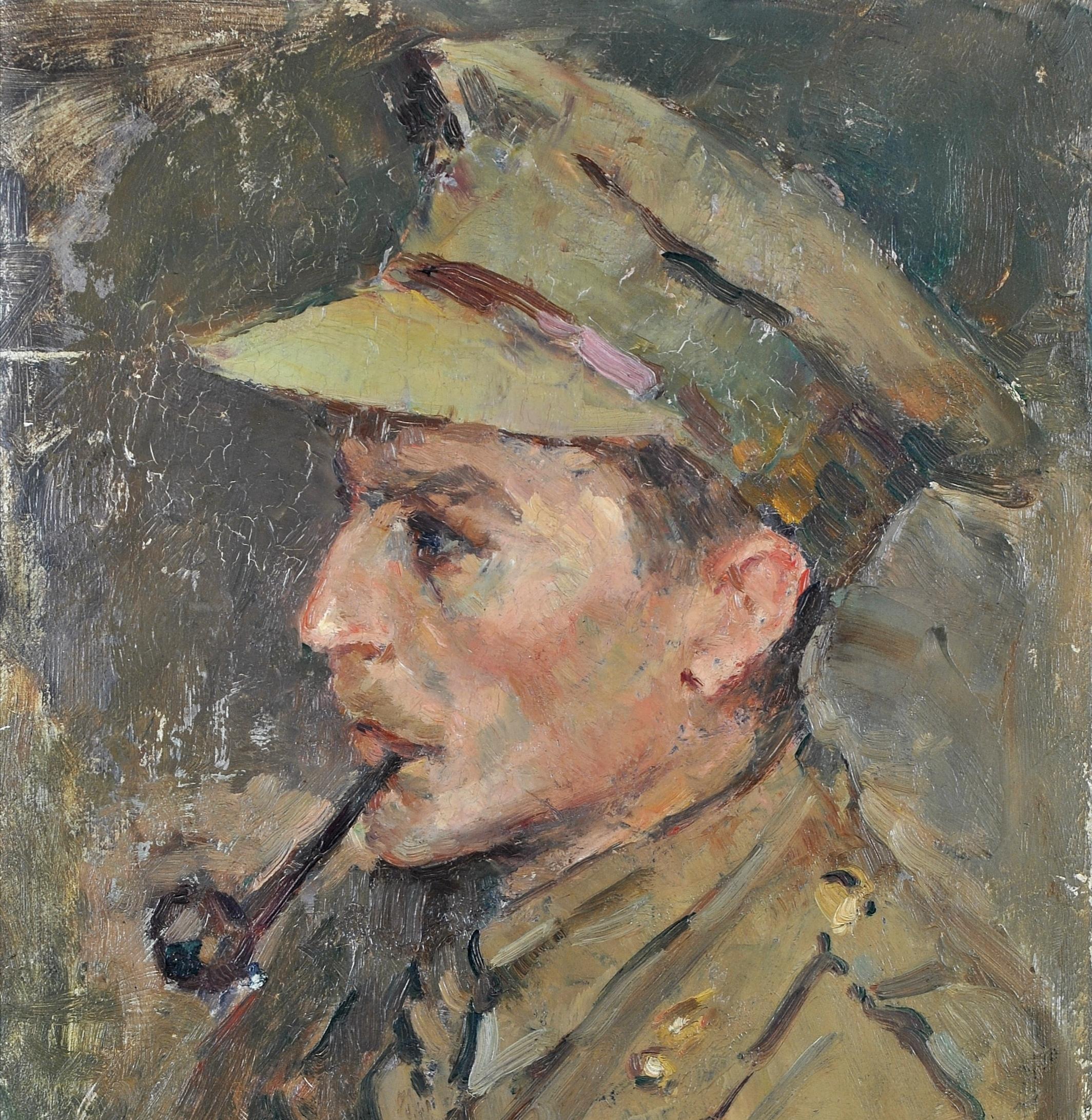 Captain Hayward - Impressionist Antique Military Officer Portrait Oil Painting 2