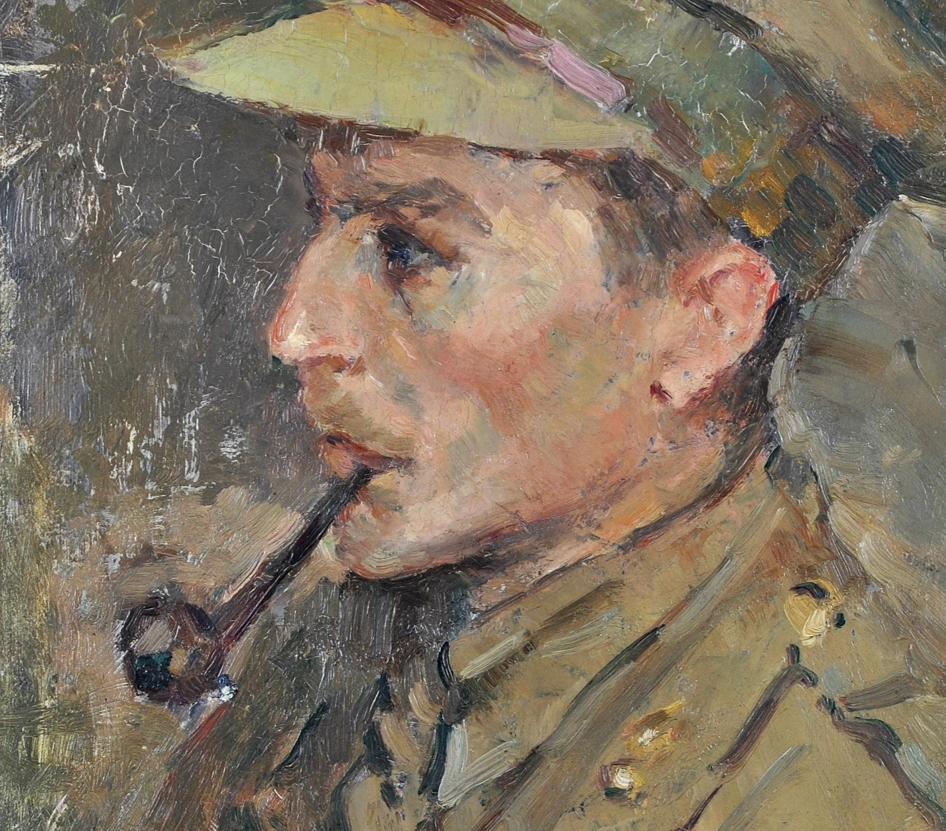 Captain Hayward - Impressionist Antique Military Officer Portrait Oil Painting 3
