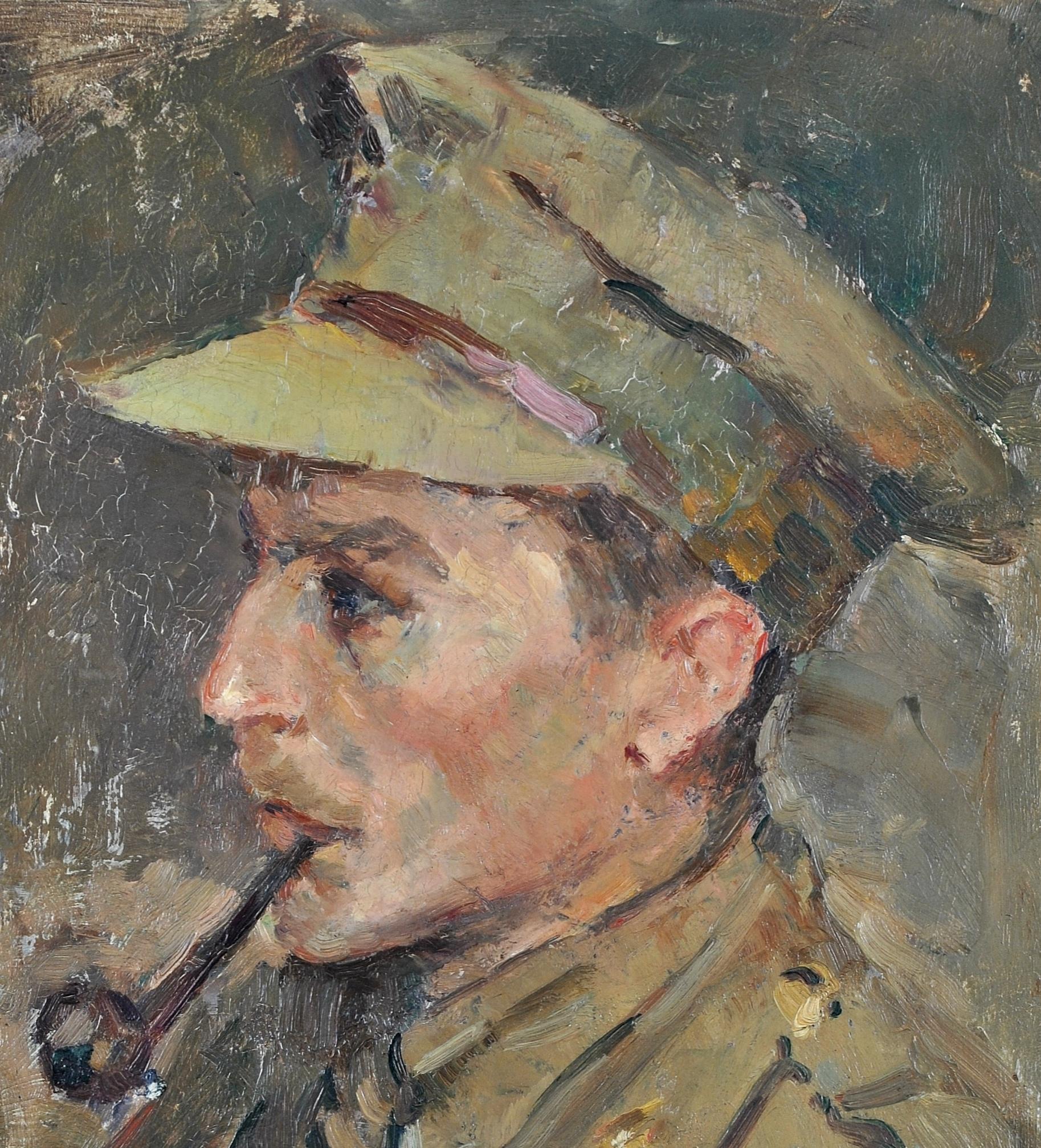 Captain Hayward - Impressionist Antique Military Officer Portrait Oil Painting 4