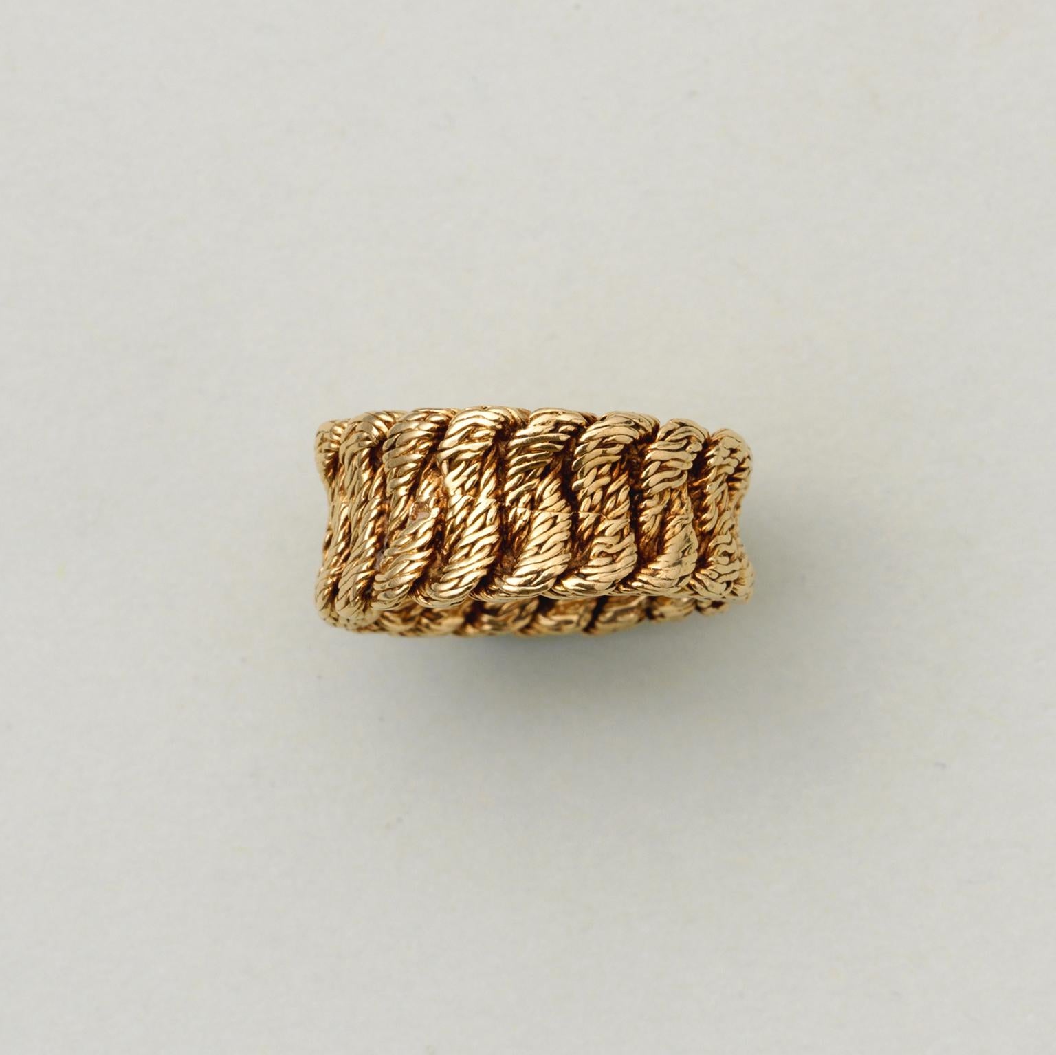 Georges Lenfant 18 Carat Gold Braided Ring In Good Condition In Amsterdam, NL