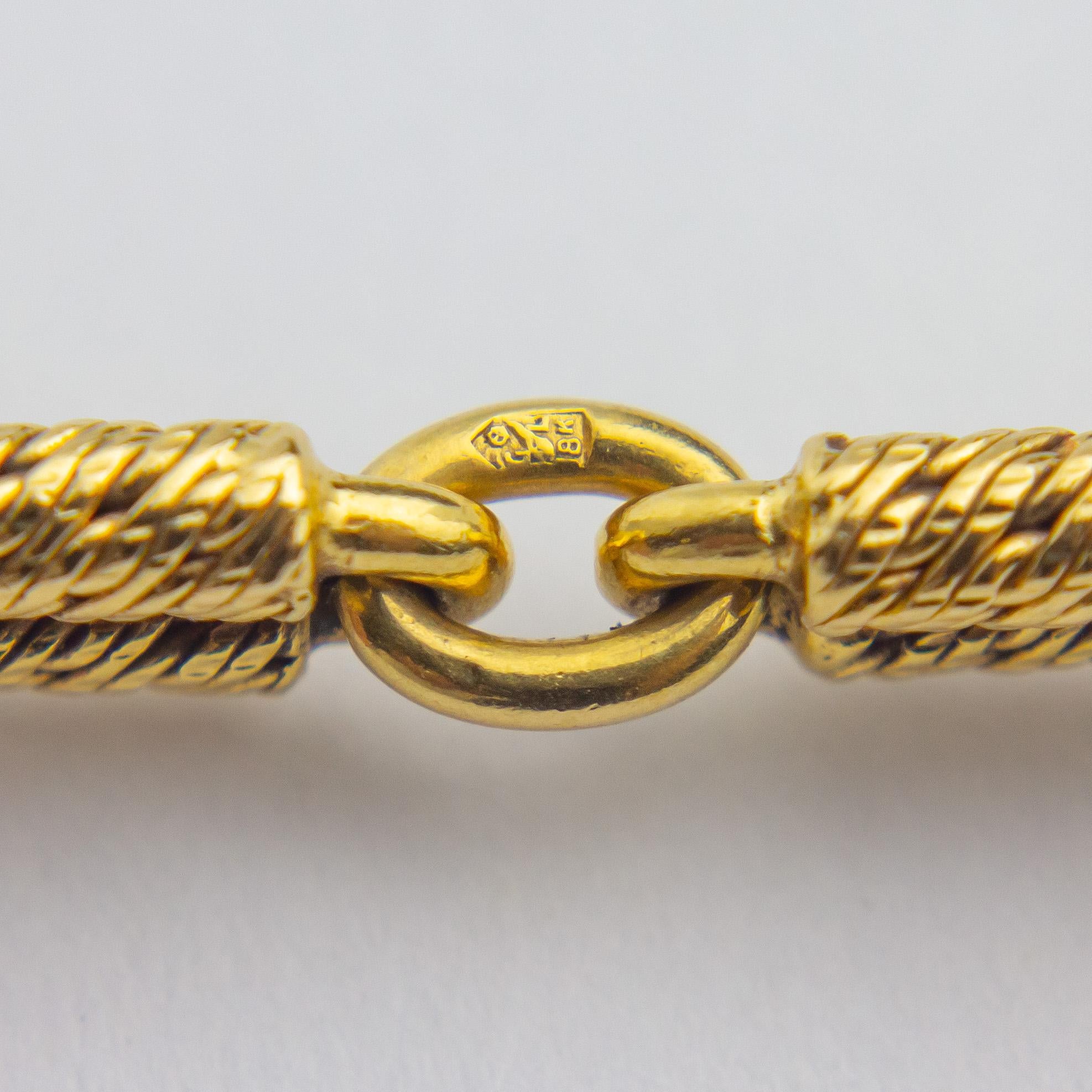 Georges Lenfant Halskette aus 18 Karat Gelbgold, Chrysopras und Koralle im Angebot 2