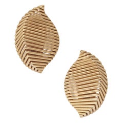 Georges Lenfant, 18K Gold Leaves Earrings, circa 1960