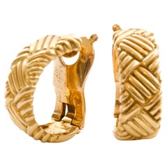 Pendientes de clip de oro amarillo de 18 quilates Georges Lenfant, franceses, circa años 70