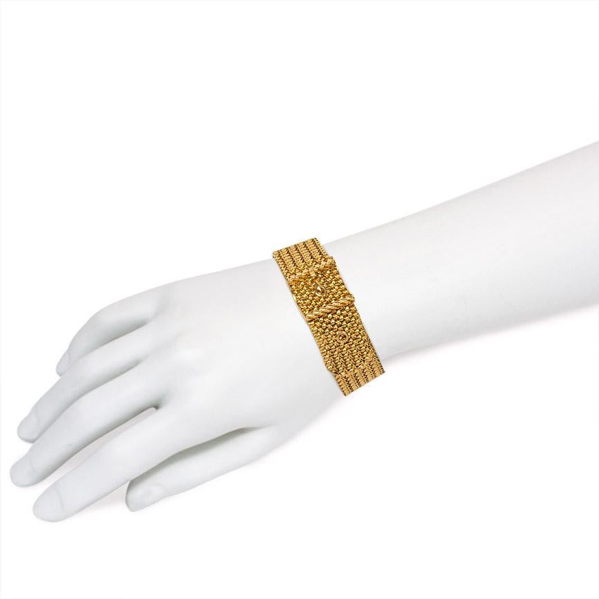 Georges Lenfant 1950s Gold Strap and Buckle Bracelet In Good Condition In New York, NY