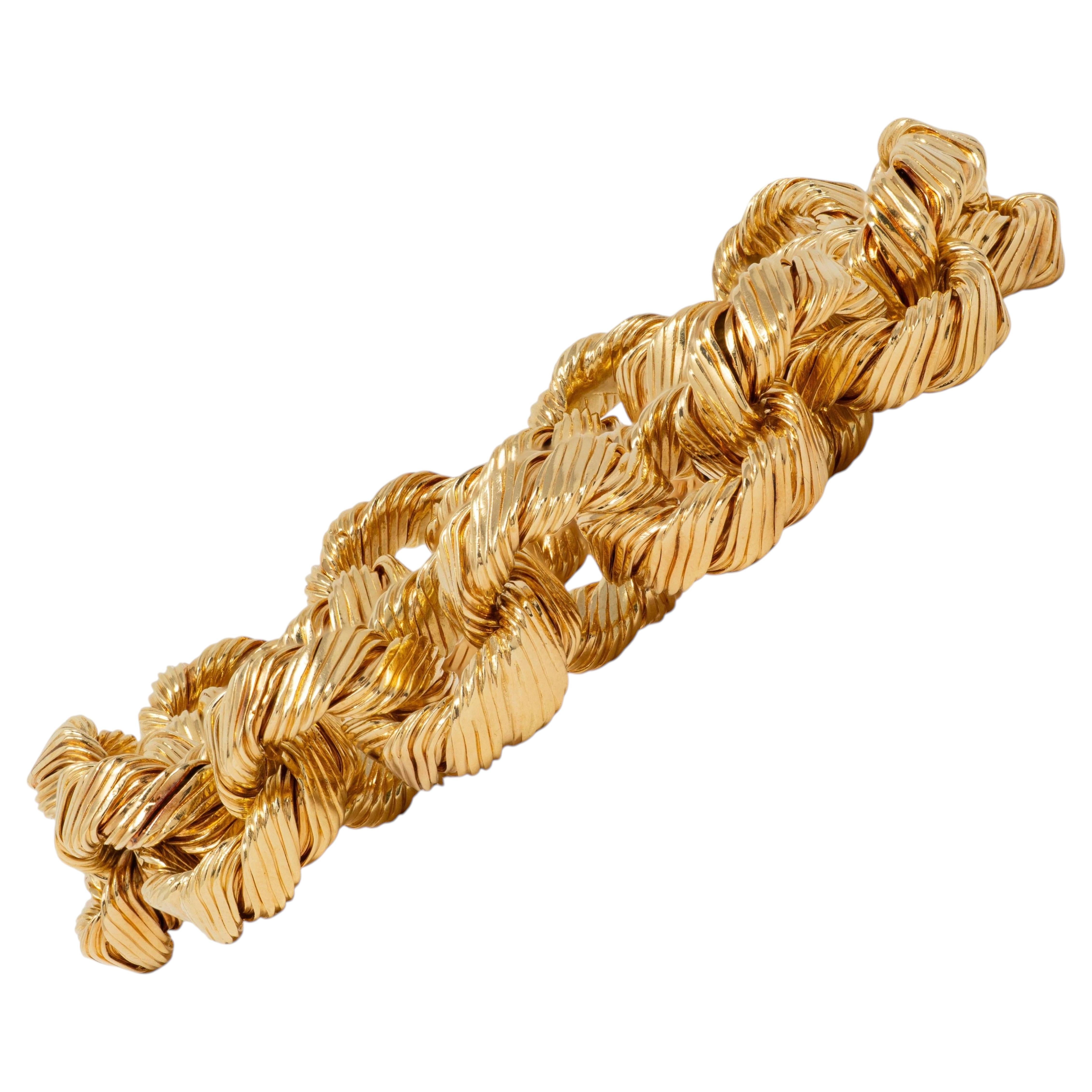 Georges L'Enfant 1970's 18 Karat Gelbgold Vintage Rollo Link Bracelet