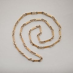Georges Lenfant Bi-Color Gold Link Long Chain
