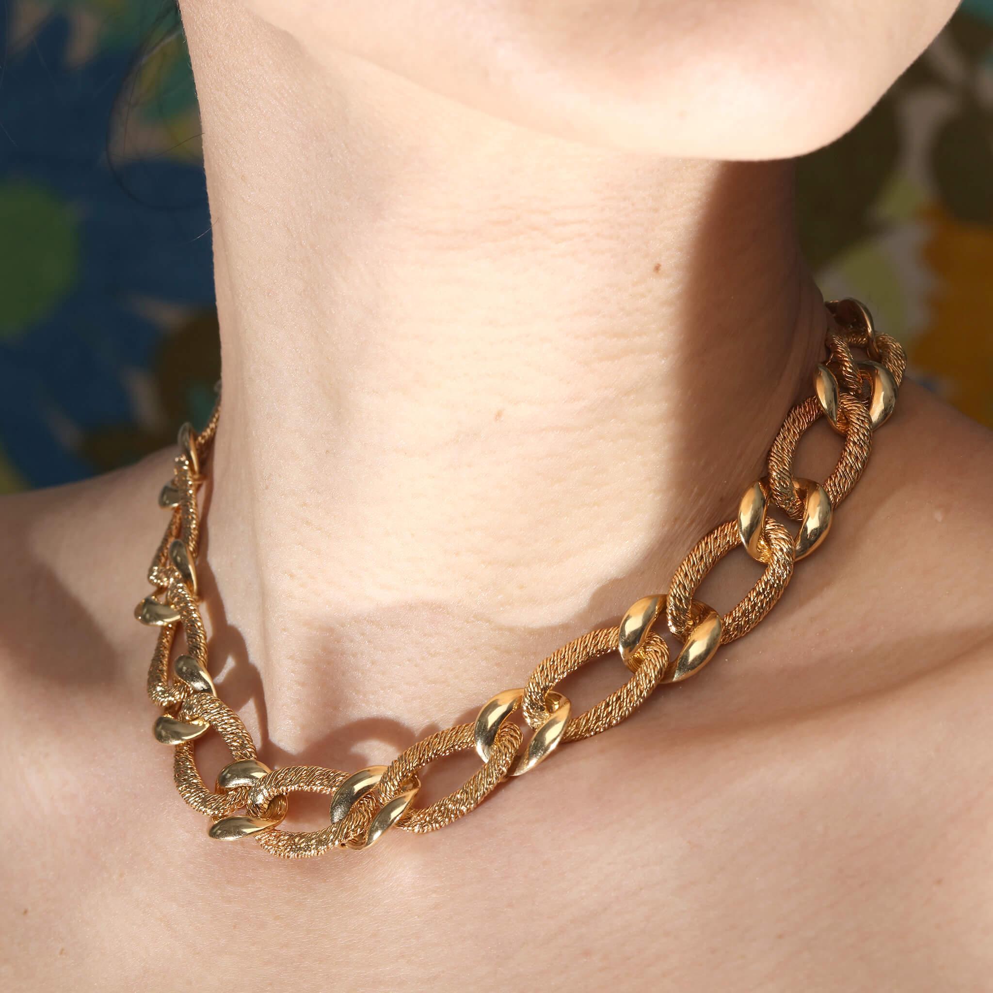 Georges L'Enfant Curb Gliederhalskette aus 18 Karat Gelbgold 1