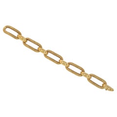Georges Lenfant for Cartier Mid-Century Woven Gold Oval Link Bracelet