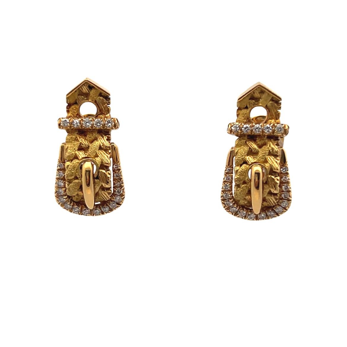 Georges L'Enfant Para Hermes Pendientes Hebilla Diamante en venta 5