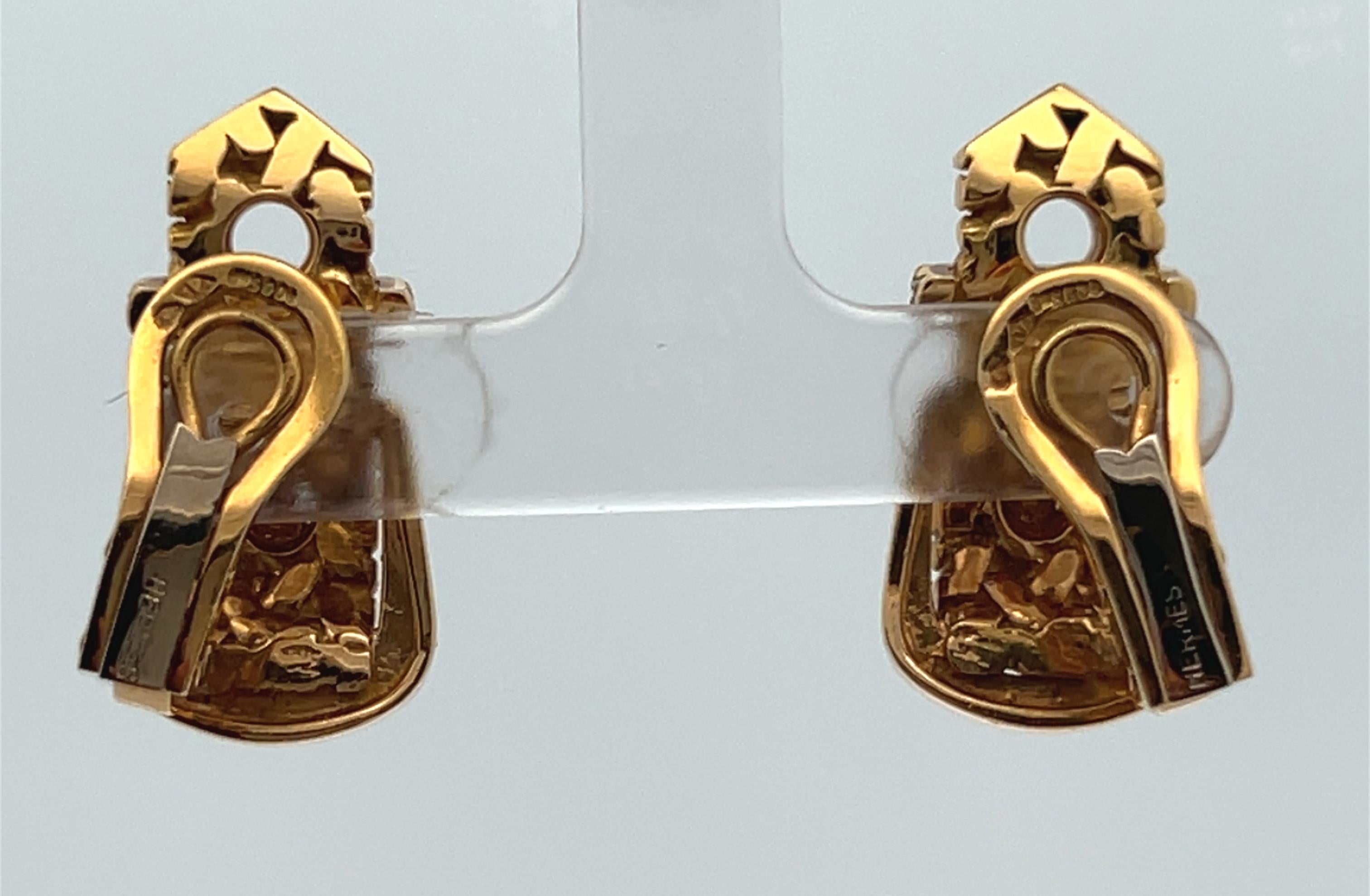 Georges L'Enfant Para Hermes Pendientes Hebilla Diamante en venta 6