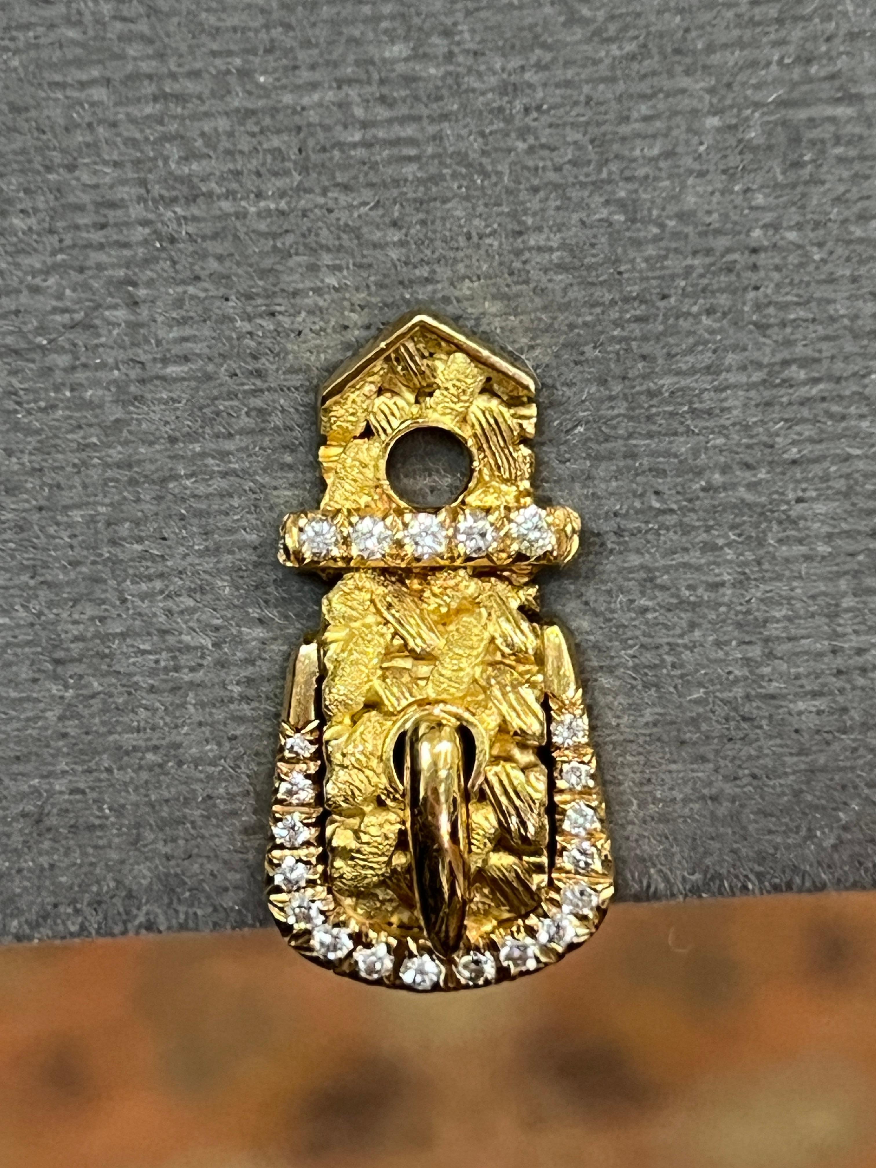 Georges L'Enfant Para Hermes Pendientes Hebilla Diamante en venta 4