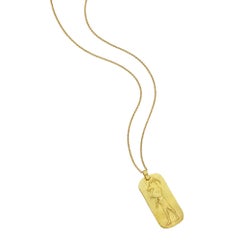 Georges L'Enfant for O. J. Perrin Vintage Egyptian Gold Plaque Pendant Necklace