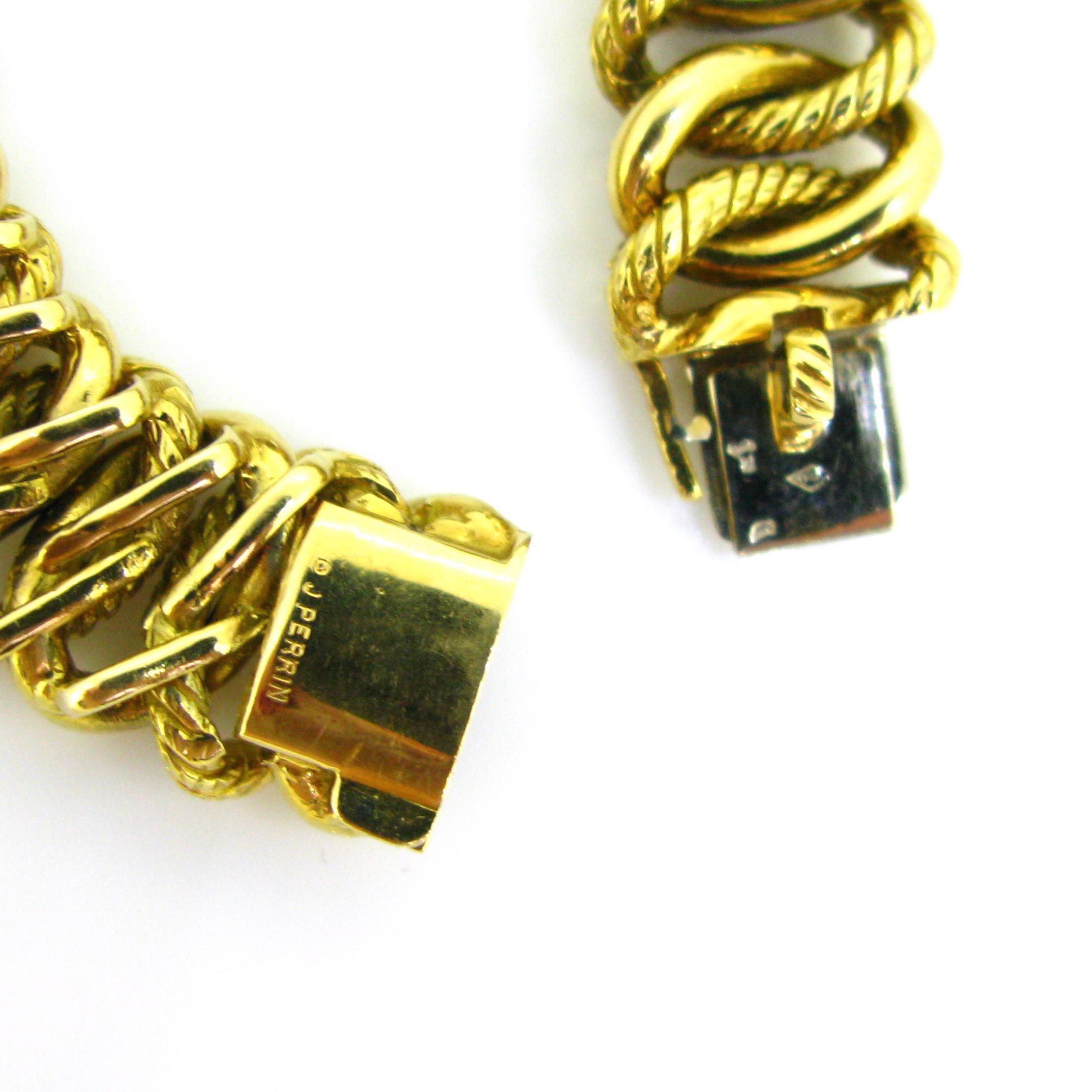 Georges Lenfant for OJ Perrin Curb Links Yellow Gold Bracelet 1