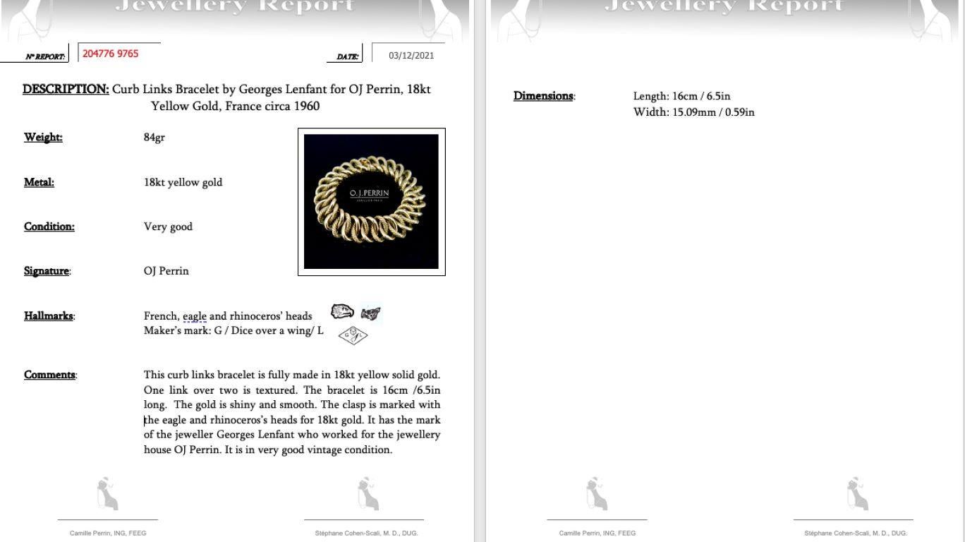 Georges Lenfant für OJ Perrin Armband aus Gelbgold mit gebogenen Gliedern im Angebot 5