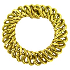 Georges Lenfant für OJ Perrin Armband aus Gelbgold mit gebogenen Gliedern