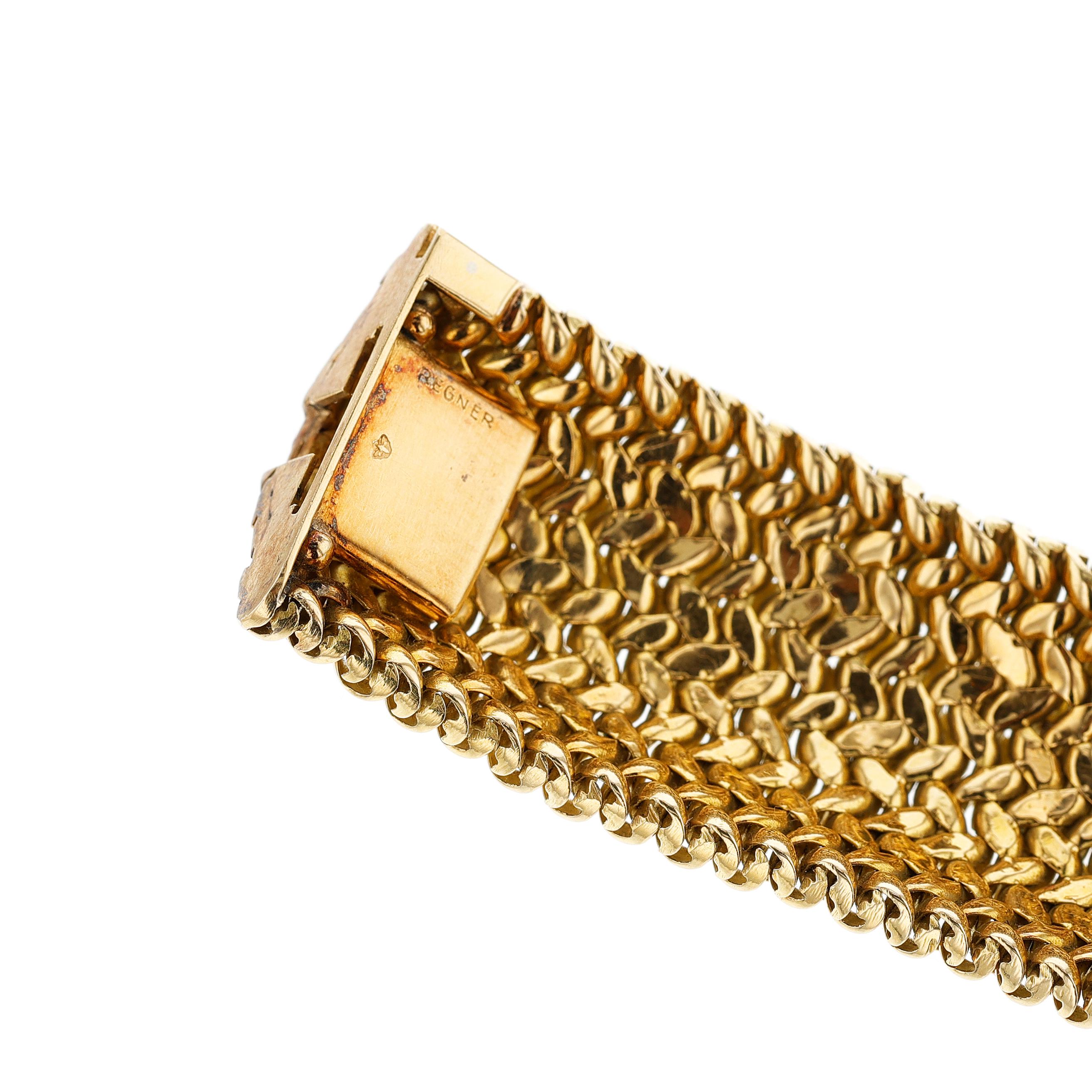 Georges L'enfant for Regner Paris Circa 1970s Gold Woven Bracelet, 18k For Sale 5