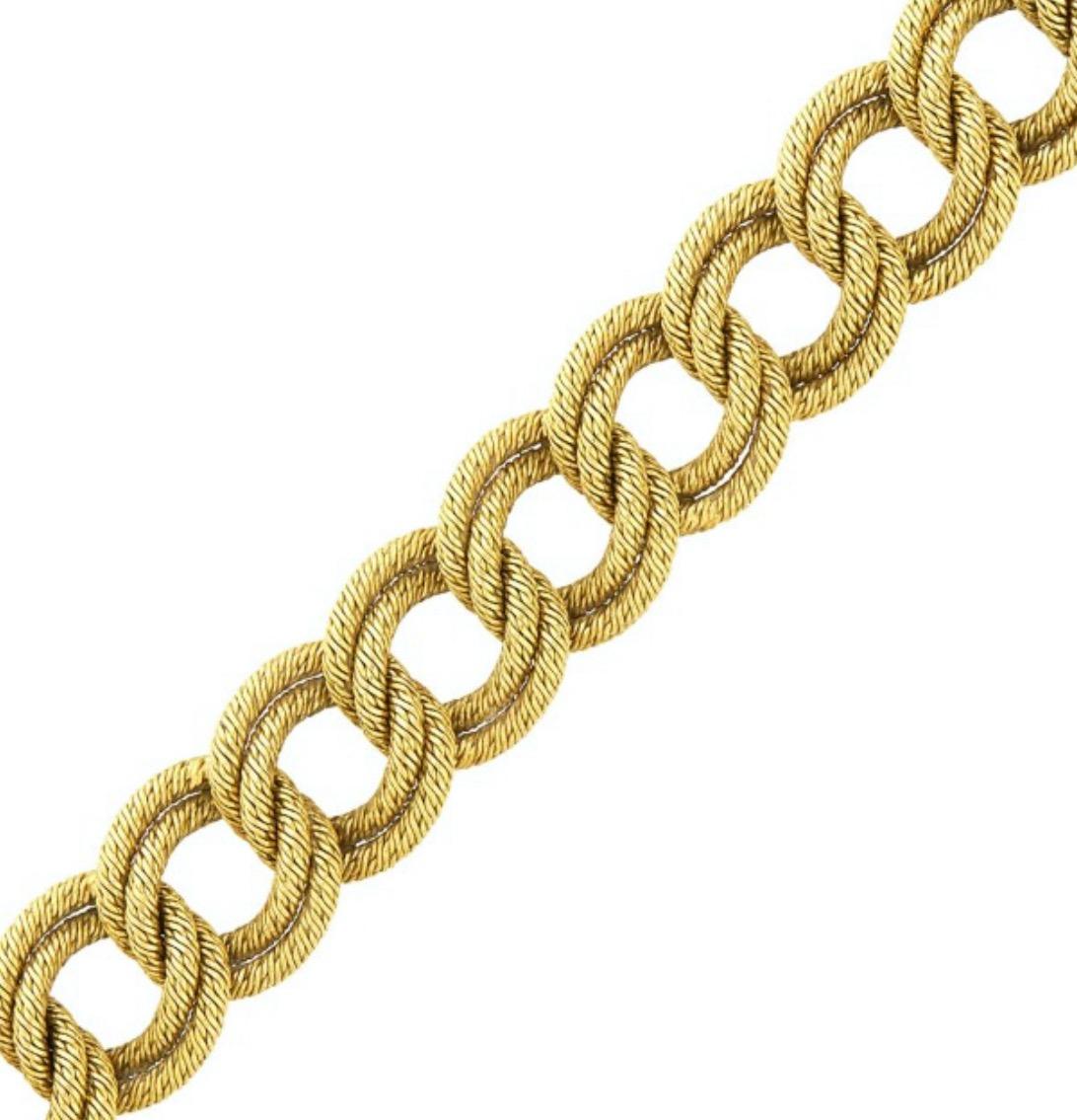 Moderne Georges Lenfant pour Tiffany France Bracelet à maillons en or du milieu du siècle dernier en vente