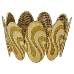 Georges Lenfant for Van Cleef & Arpels Paris Gold "Waves" Link Bracelet