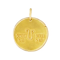 Georges L'Enfant for Van Cleef & Arpels Paris Leo Zodiac Gold Disc Pendant