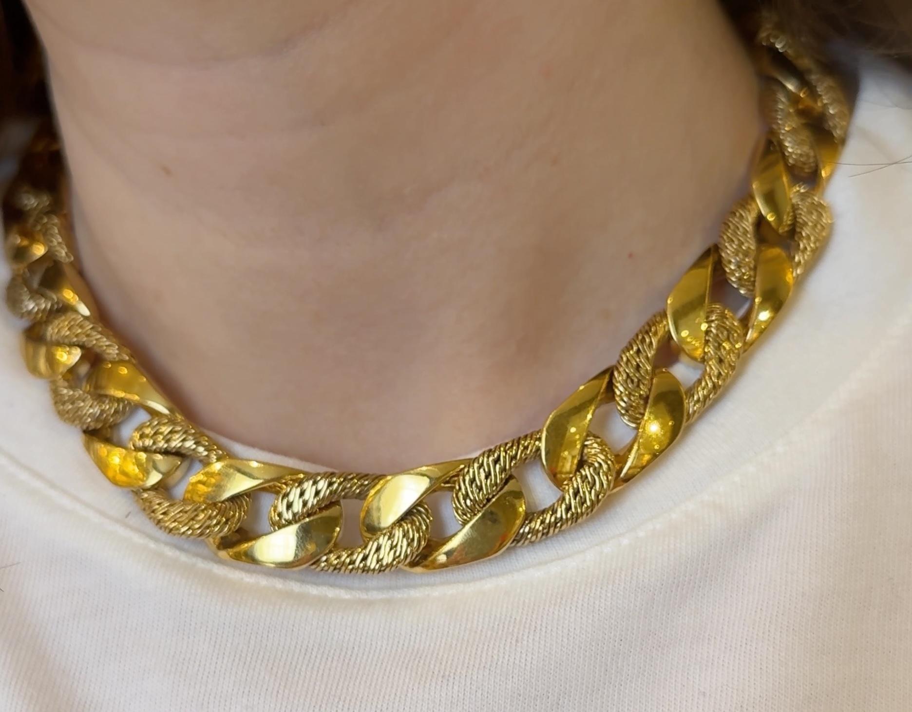 Georges Lenfant, Francia 1960 Collana A Link in oro, convertibile in bracciali in vendita 5