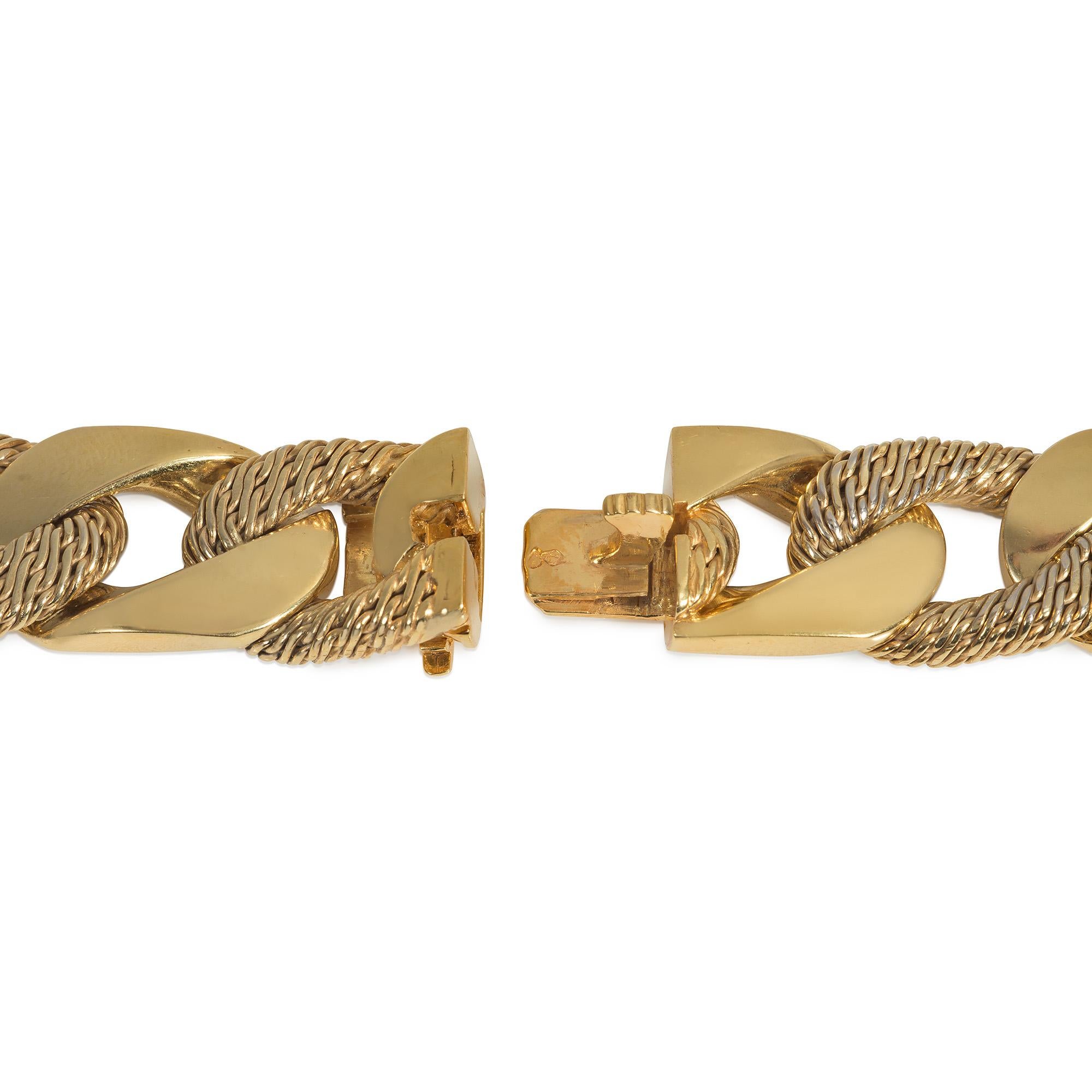 da uomo o donna Georges Lenfant, Francia 1960 Collana A Link in oro, convertibile in bracciali in vendita
