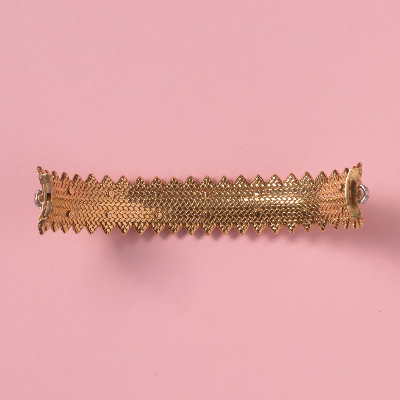 Georges Lenfant Gold and Diamond 'Cordelière' Bracelet In Excellent Condition In Amsterdam, NL