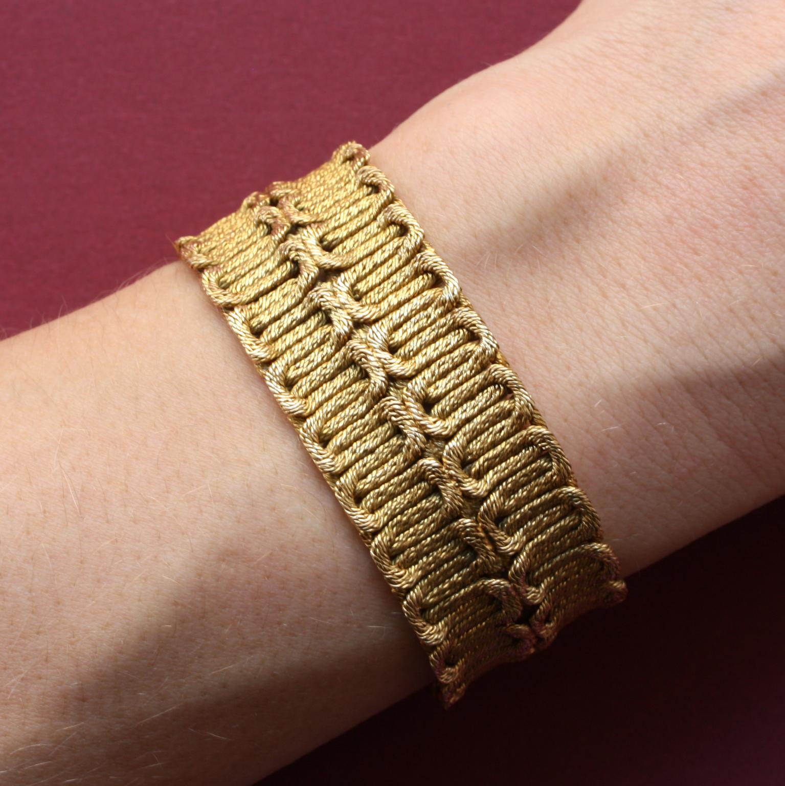 1970s Georges Lenfant Paris Gold Braided Bracelet 1