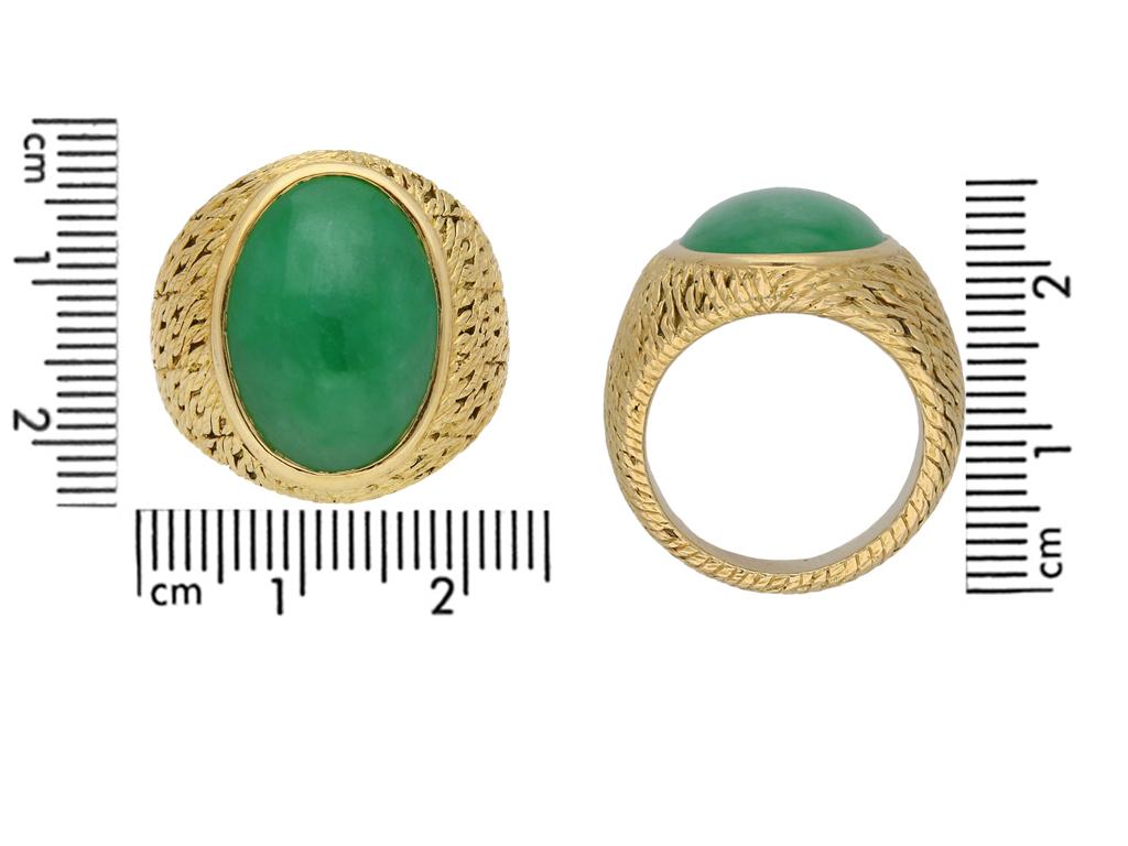 Women's or Men's Georges Lenfant Jade Ring, French, circa 1945 For Sale