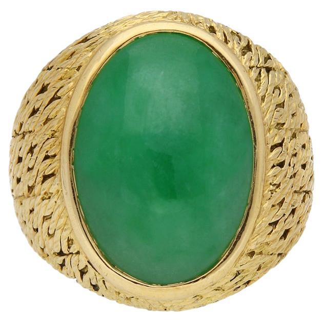 Georges Lenfant Jade Ring, French, circa 1945 For Sale