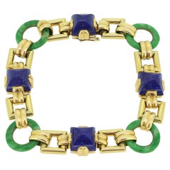 Georges L'Enfant Lapis Lazuli and Jade Bracelet