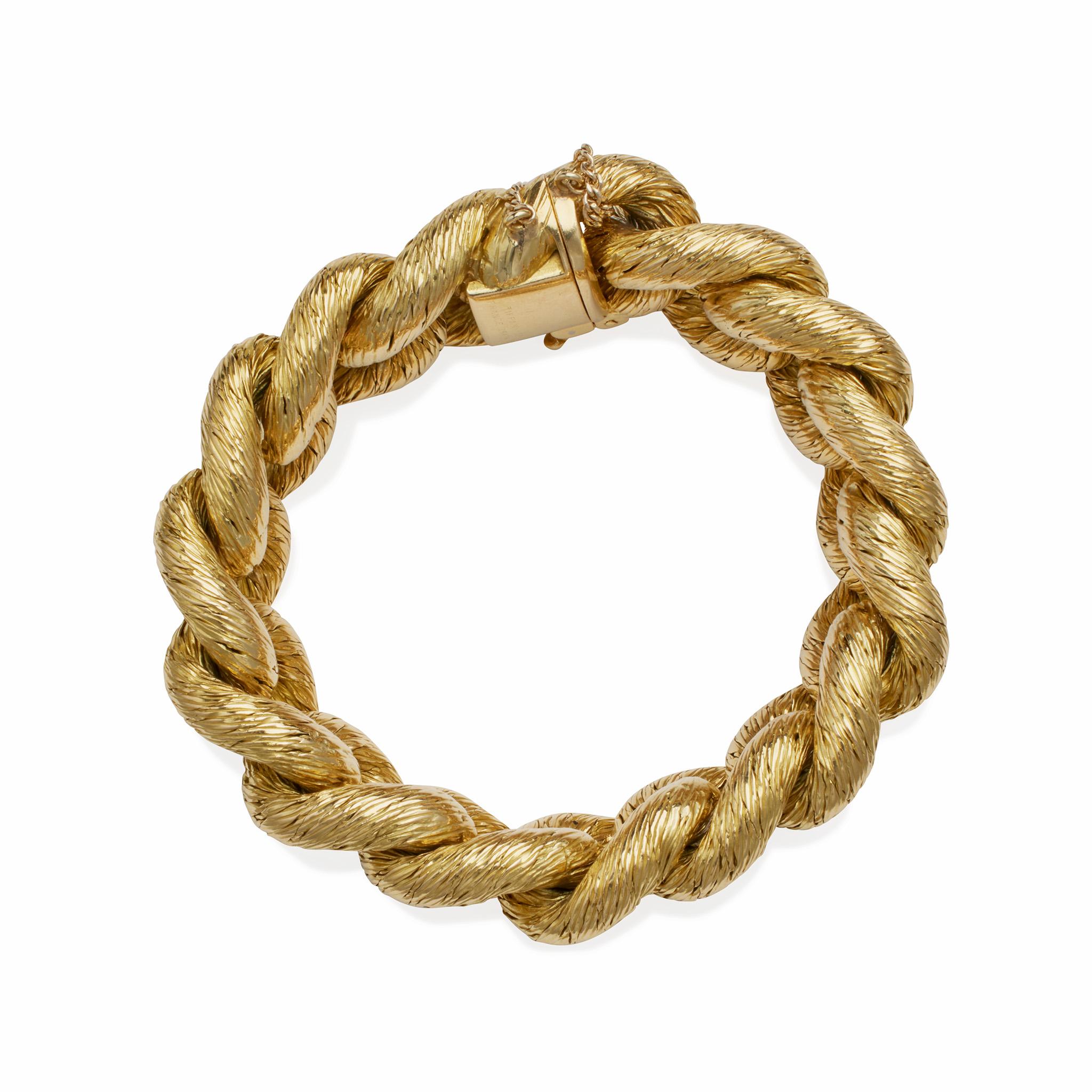 Georges Lenfant Paris für Tiffany & Co. 18 Karat Gold Seil-Armband für Damen oder Herren im Angebot