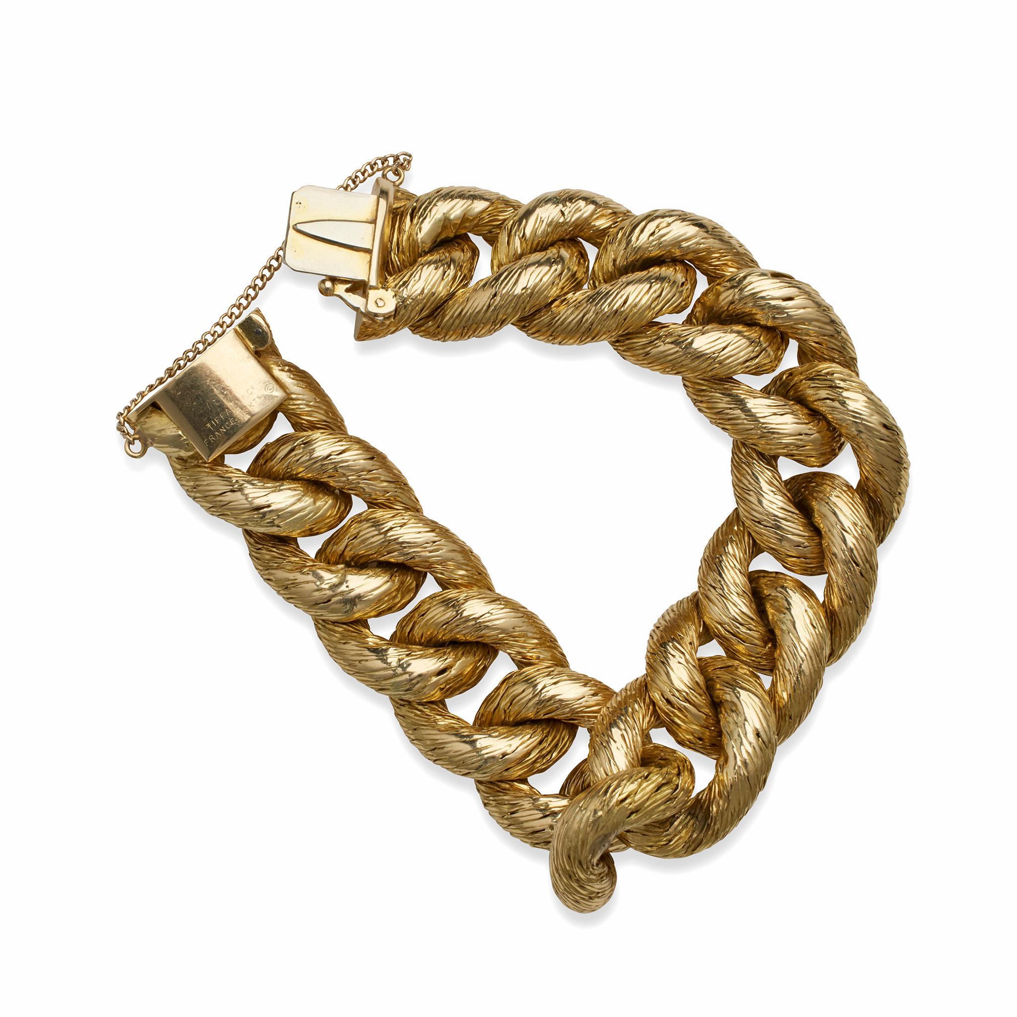 Georges Lenfant Paris for Tiffany & Co. 18K Gold Rope Bracelet For Sale 1
