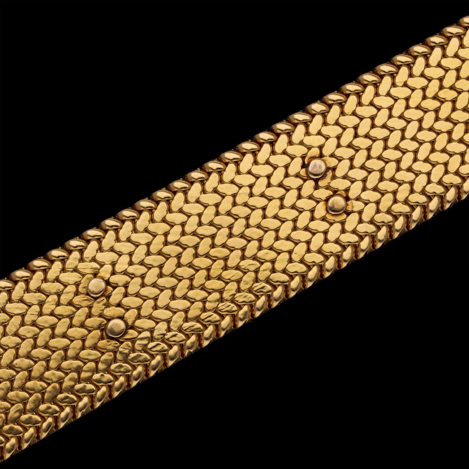 Women's or Men's Georges Lenfant Ruby and Diamond Cluster 18 Carat Gold Bracelet, circa 1965 