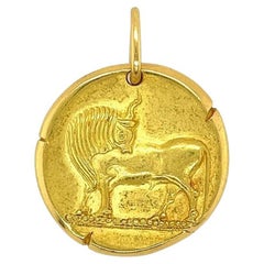 Georges Lenfant, Van Cleef & Arpels 18 Karat Yellow Gold Taurus Zodiac Pendant