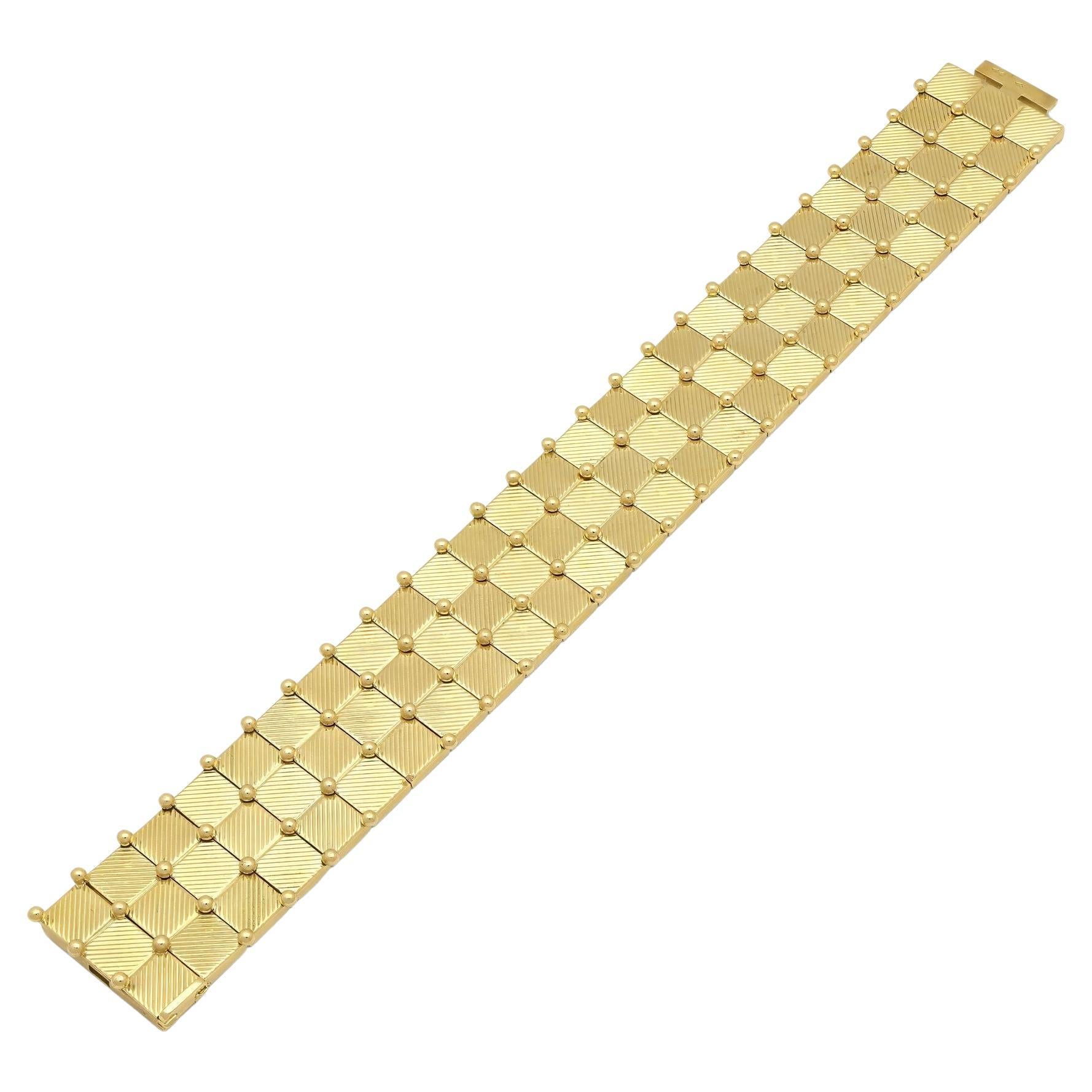 Geometrisches Vintage-Armband aus 18 Karat Gelbgold von Georges Lenfant