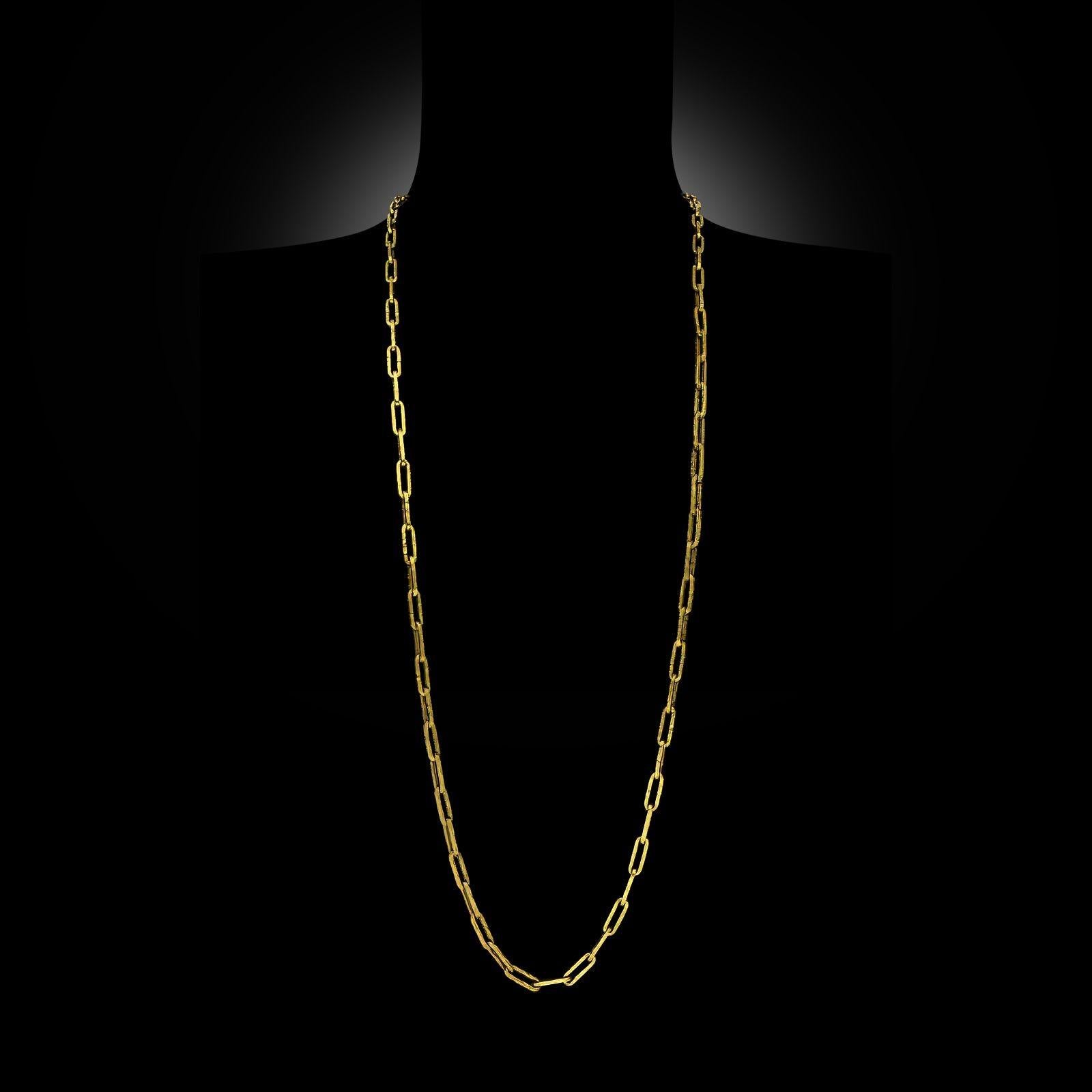 Georges Lenfant Collar vintage de cadena de eslabones de oro de 18 ct Circa 1970 en Bueno estado para la venta en London, GB