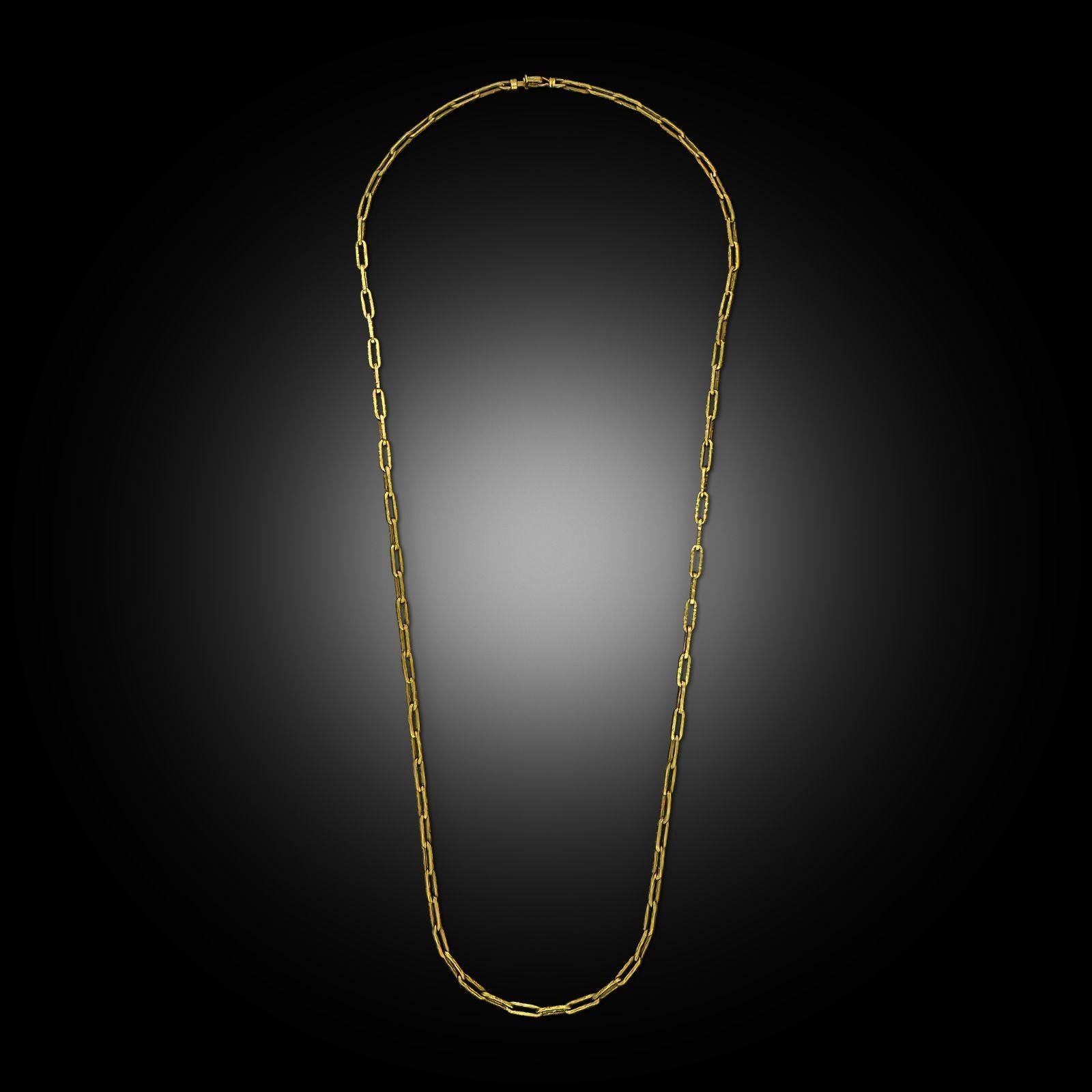 Femenino o masculino Georges Lenfant Collar vintage de cadena de eslabones de oro de 18 ct Circa 1970 en venta