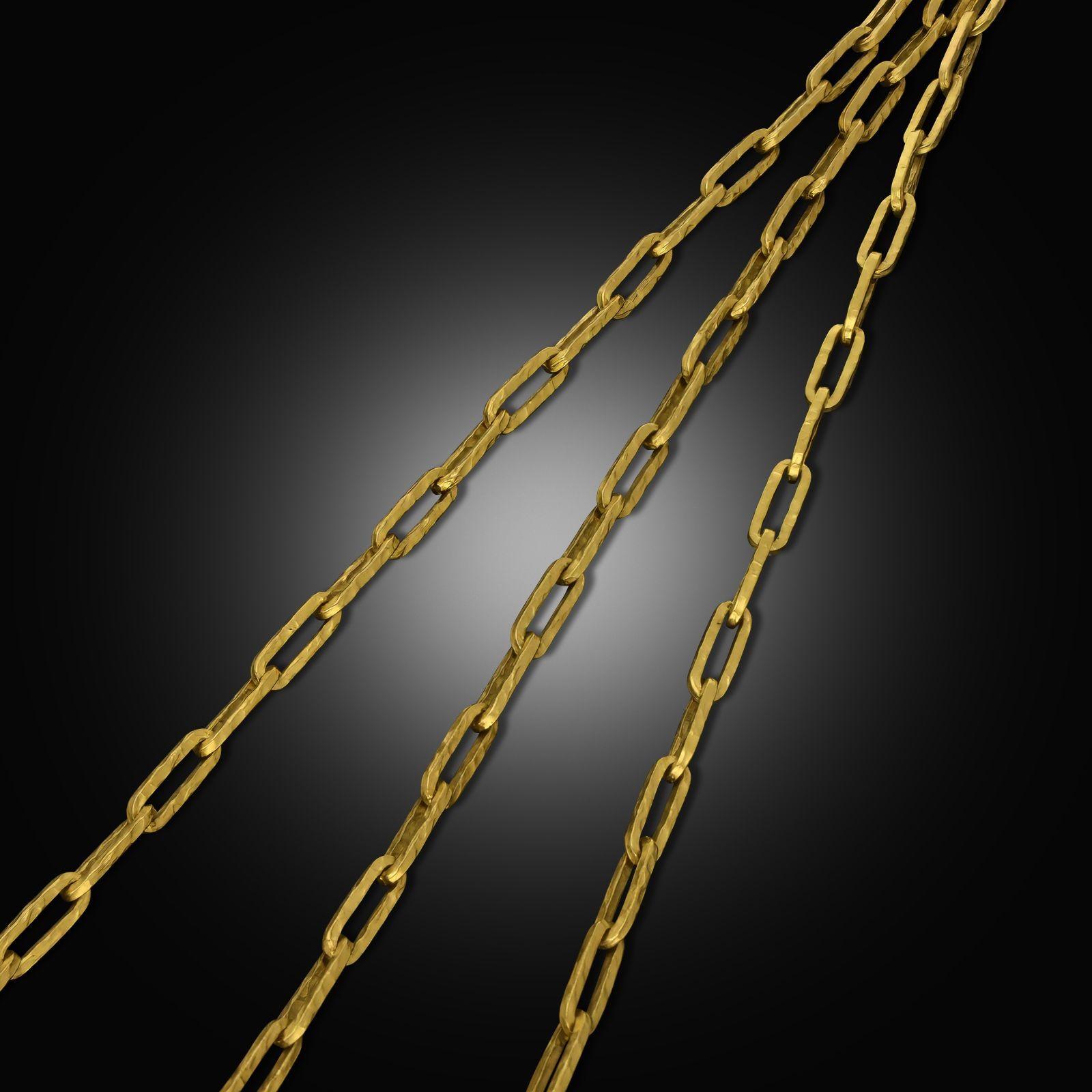 Georges Lenfant Collar vintage de cadena de eslabones de oro de 18 ct Circa 1970 en venta 3