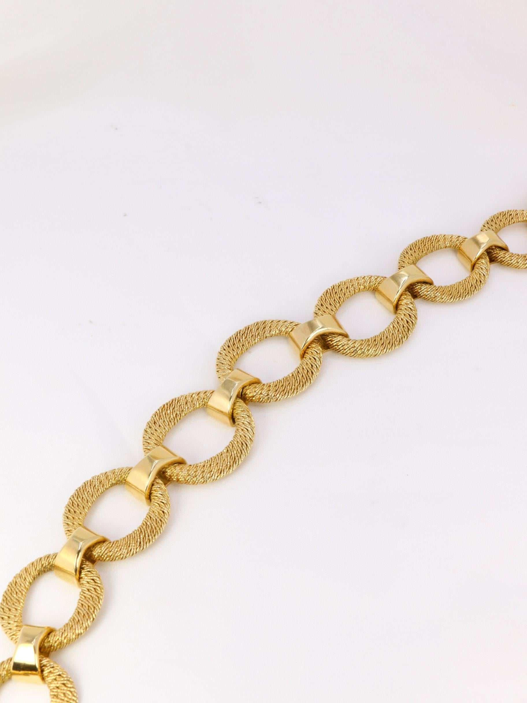 Georges Lenfant vintage necklace, yellow gold paillette model 1