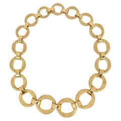 Georges Lenfant vintage necklace, yellow gold paillette model
