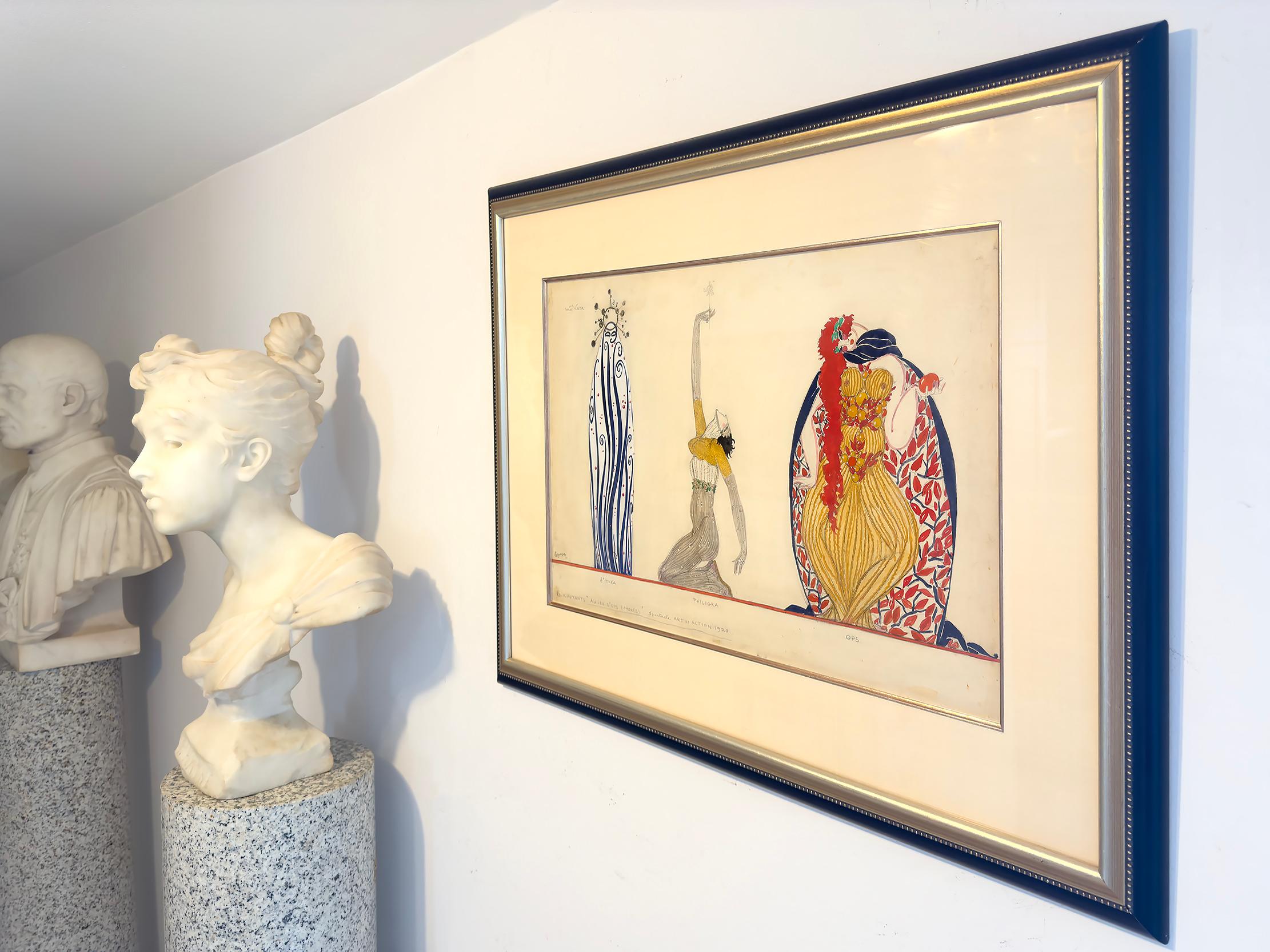 Diseño de Vestuario de Teatro Art Decó con Figuras Mitológicas Griegas en venta 5