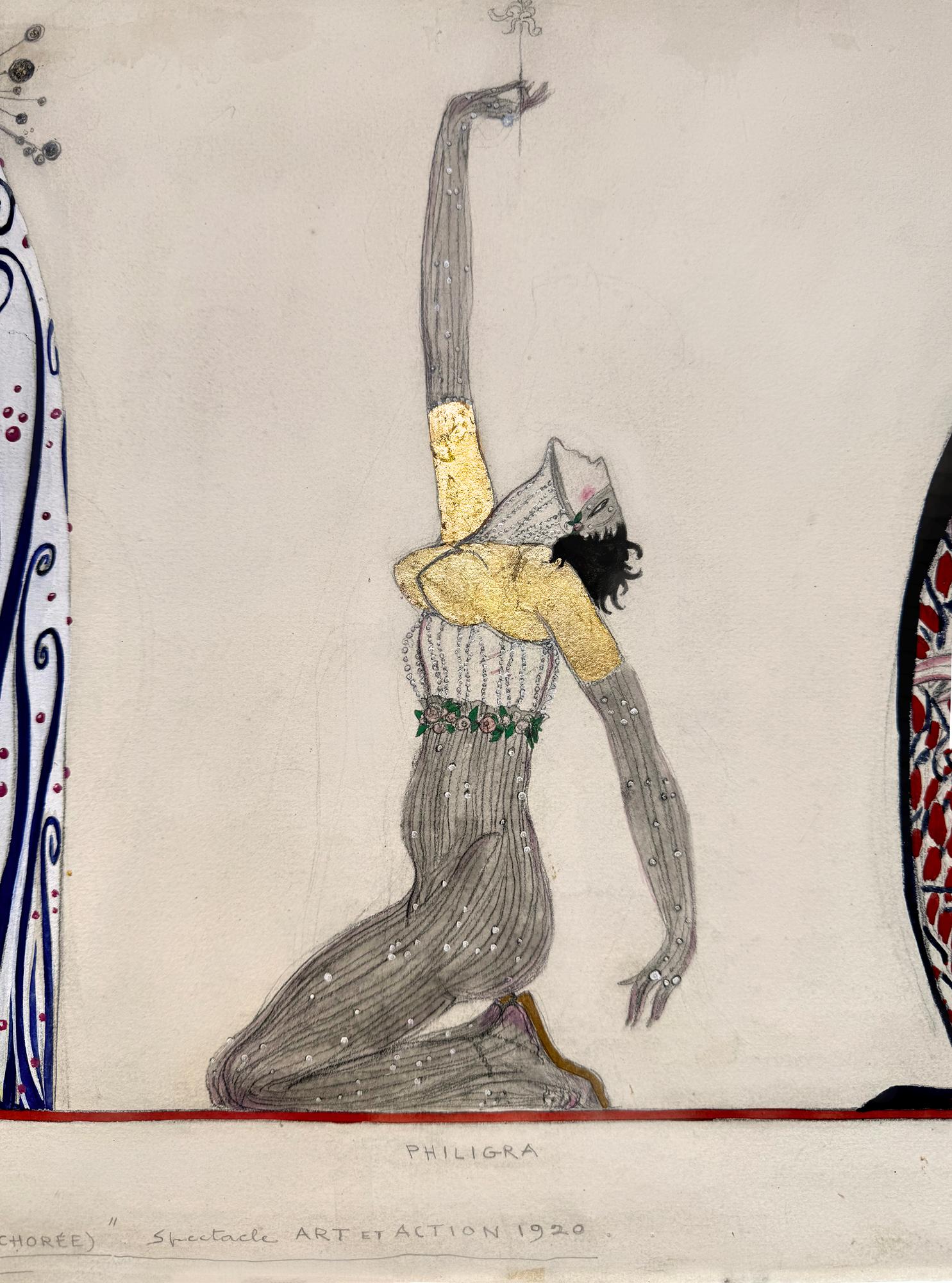 Diseño de Vestuario de Teatro Art Decó con Figuras Mitológicas Griegas en venta 2
