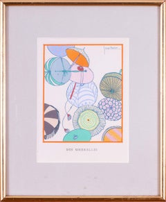 Un par de ponchoir coloreados a mano de 1913, Art Déco, grabados por Georges Lepape (2)